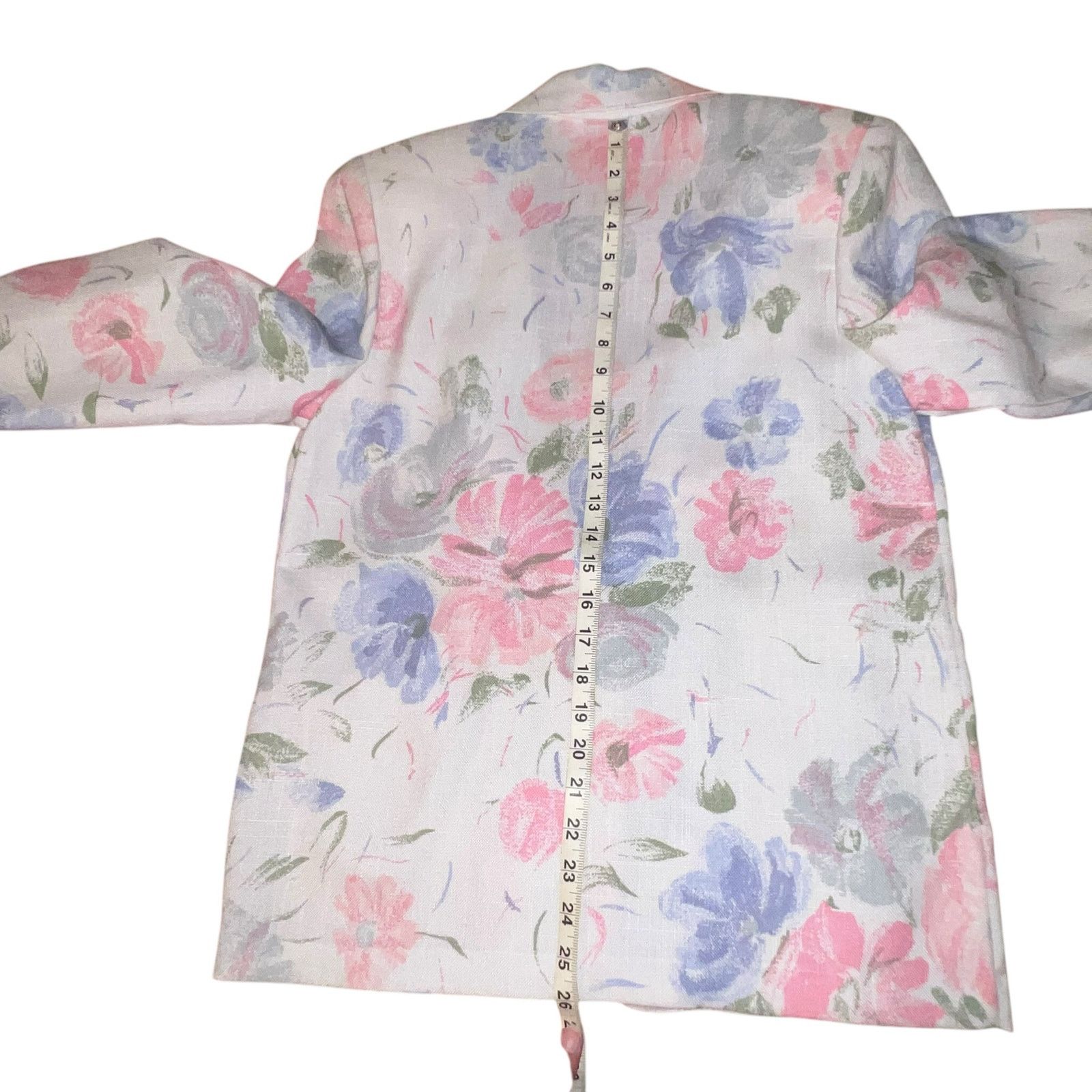 Vintage Vintage 80s Pastel Linen-Look Blazer Russ Petite’s USA MED Size M / US 6-8 / IT 42-44 - 9 Thumbnail