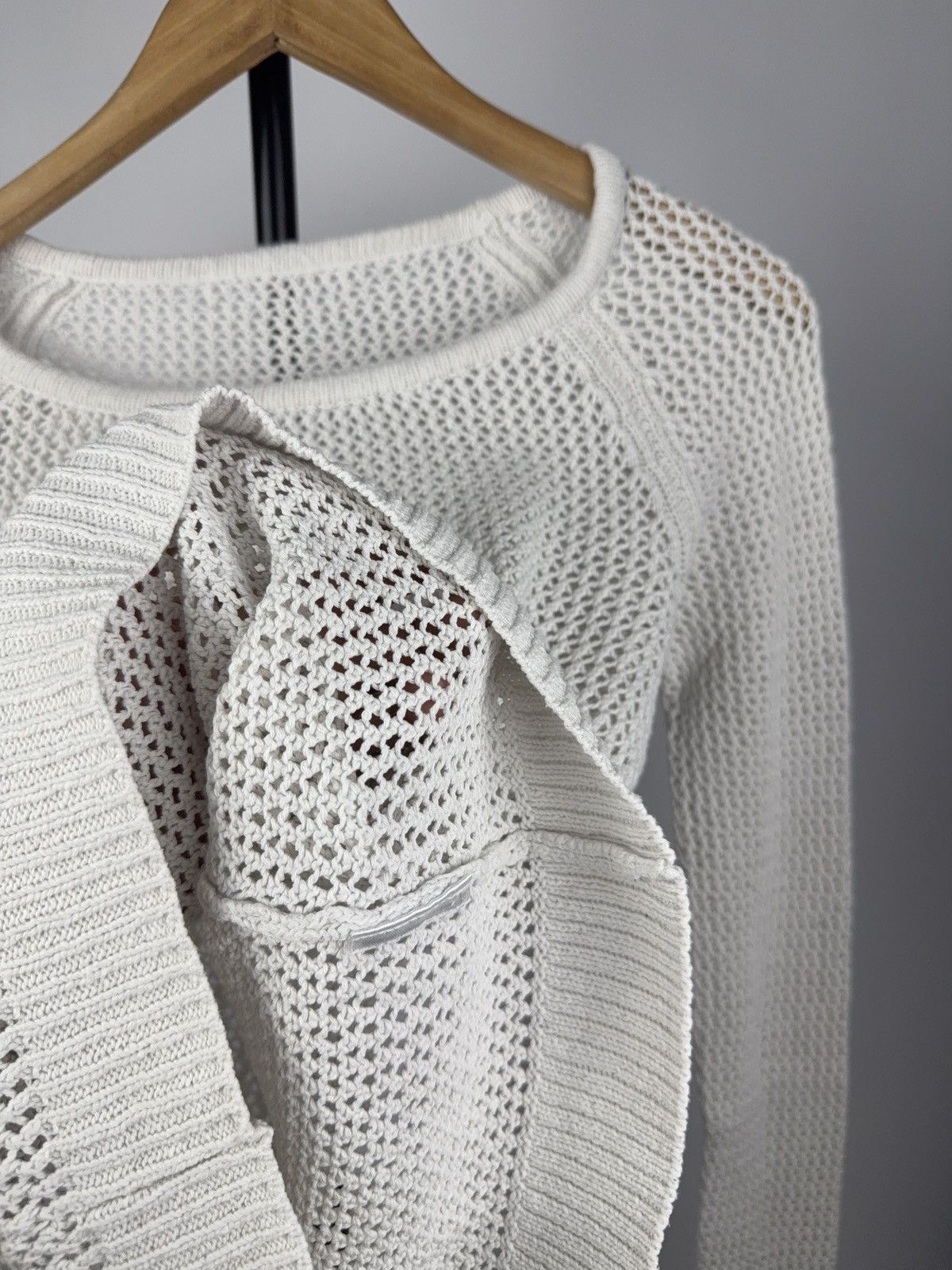Japanese Brand × Vintage Vintage 90s Y2K Japanese Avant Garde knit mesh sweatshirt Size S / US 4 / IT 40 - 3 Thumbnail