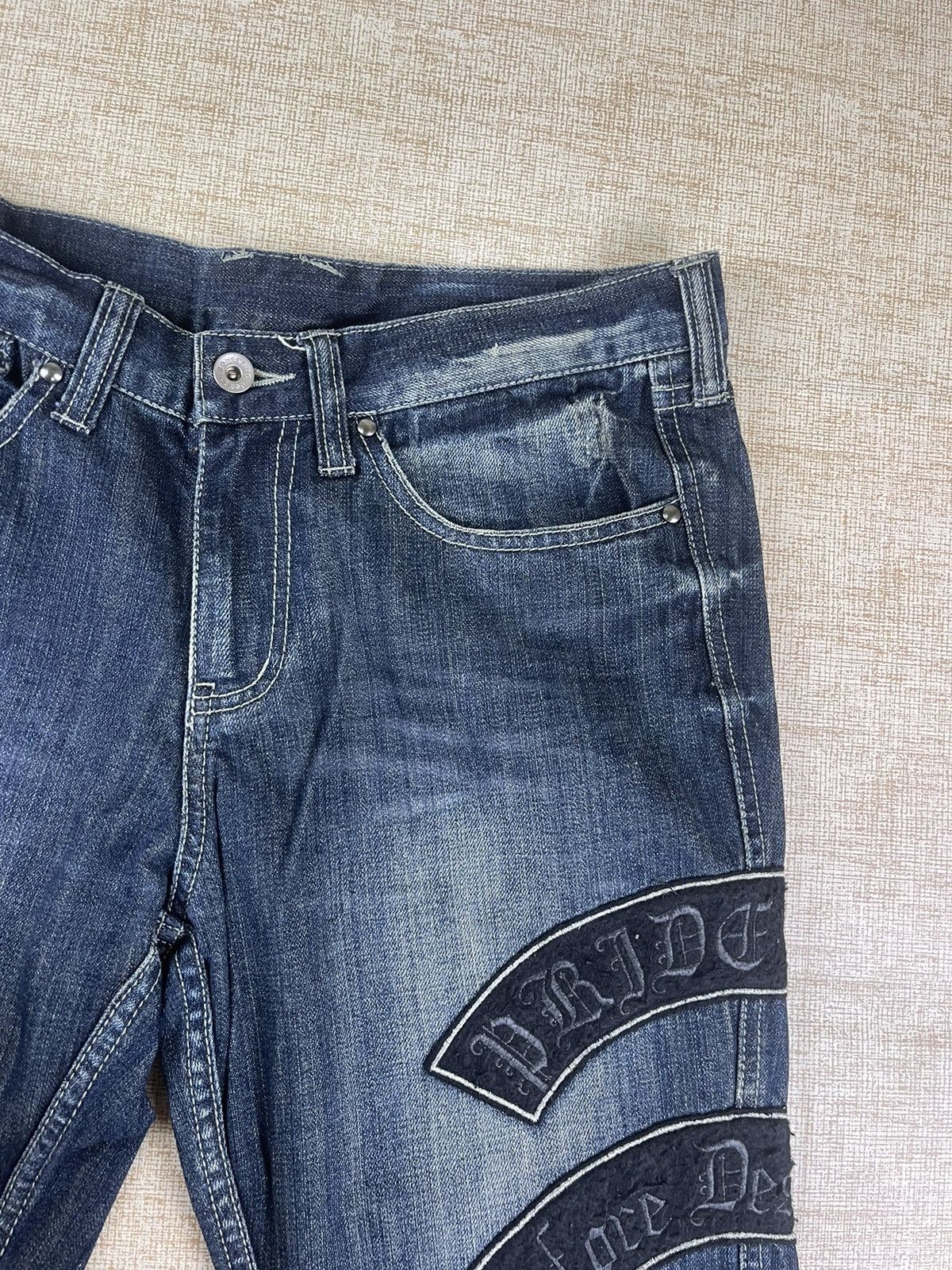 semanticdesign VINTAGE SEMANTIC DESIGN Punk Style Flared Patch Denim Pants Size US 34 / EU 50 - 12 Thumbnail