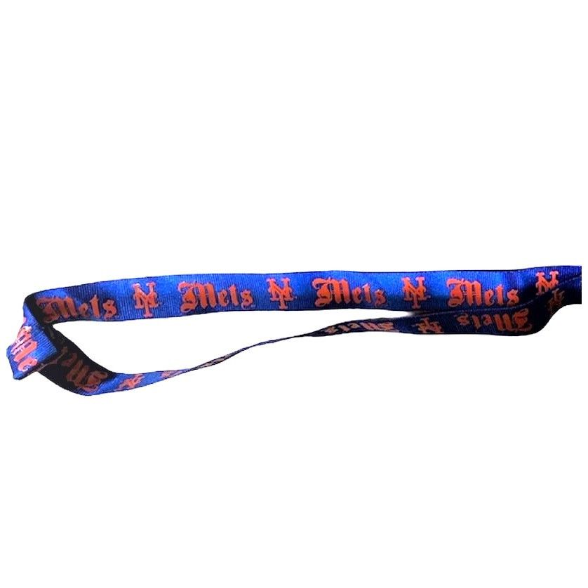 MLB New York Mets 2-Sided Lanyard Keychain Old English Font Desi Size ONE SIZE - 2 Thumbnail