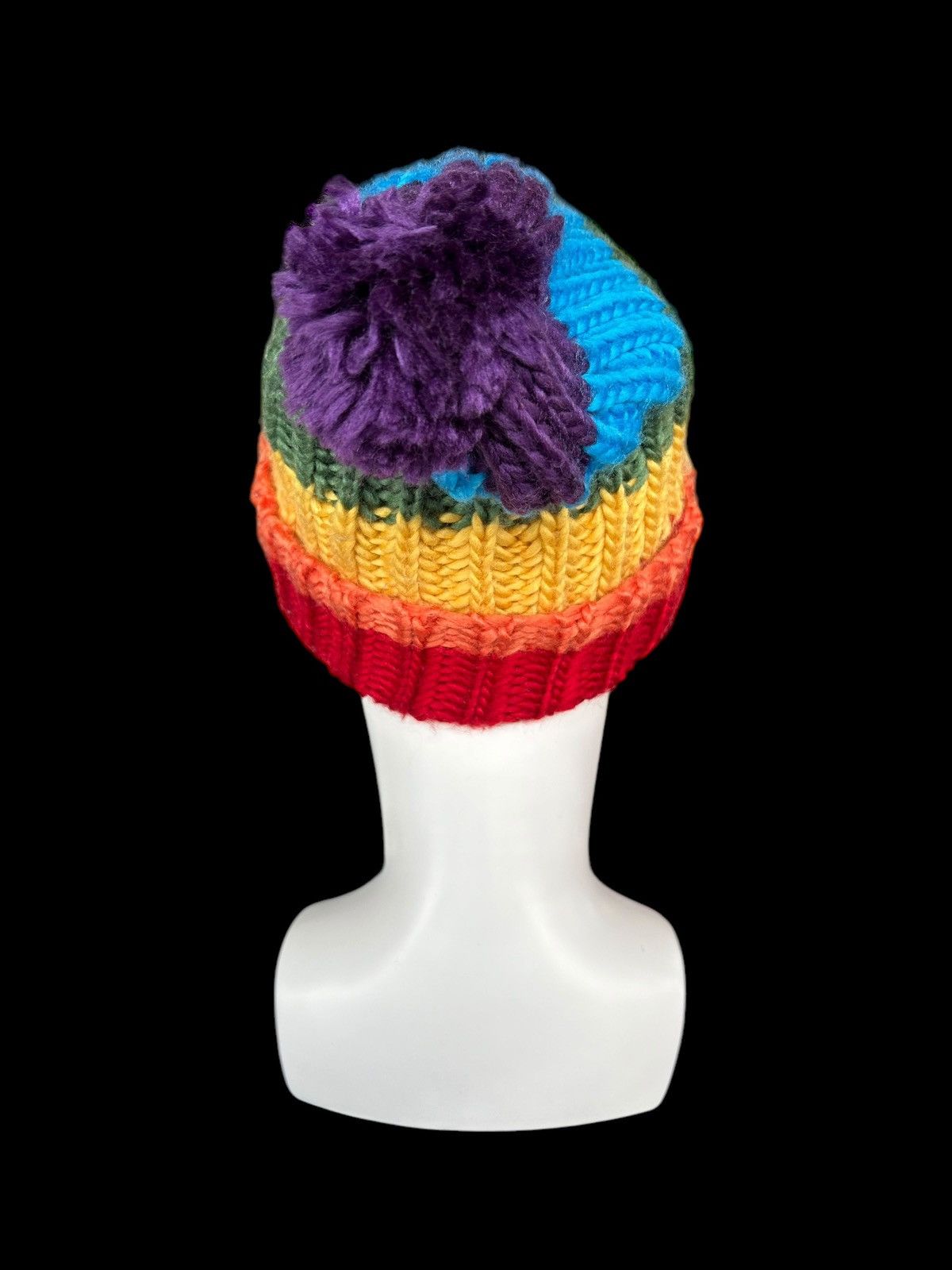 Japanese Brand × Kapital × Vintage Crochet Knitted Hippies Style Handmade Beanie Hats Rare🌈☠️☠️ Size ONE SIZE - 3 Thumbnail
