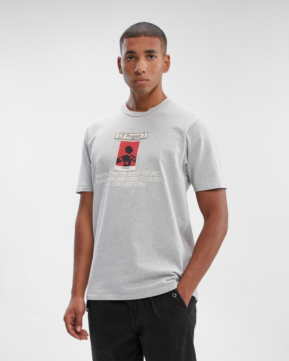 C.P. Company o1y1224 Logo Crewneck T-Shirt in Grey Size US S / EU 44-46 / 1 - 2 Thumbnail