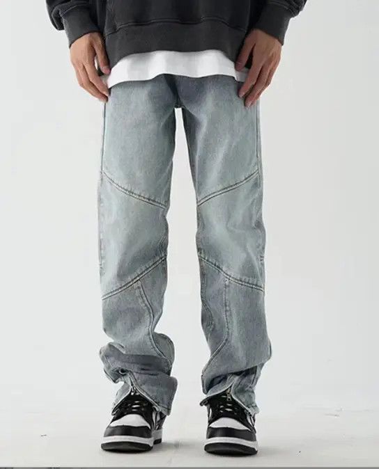 Japanese Brand Nao American street zipper stitching washed distressed jeans Size US 32 / EU 48 - 1 Thumbnail