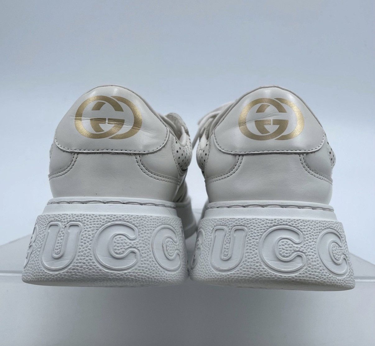 Gucci Gucci/White GG Embossed Cookie Sneakers K12 Size US 8.5 / IT 38.5 - 7 Thumbnail