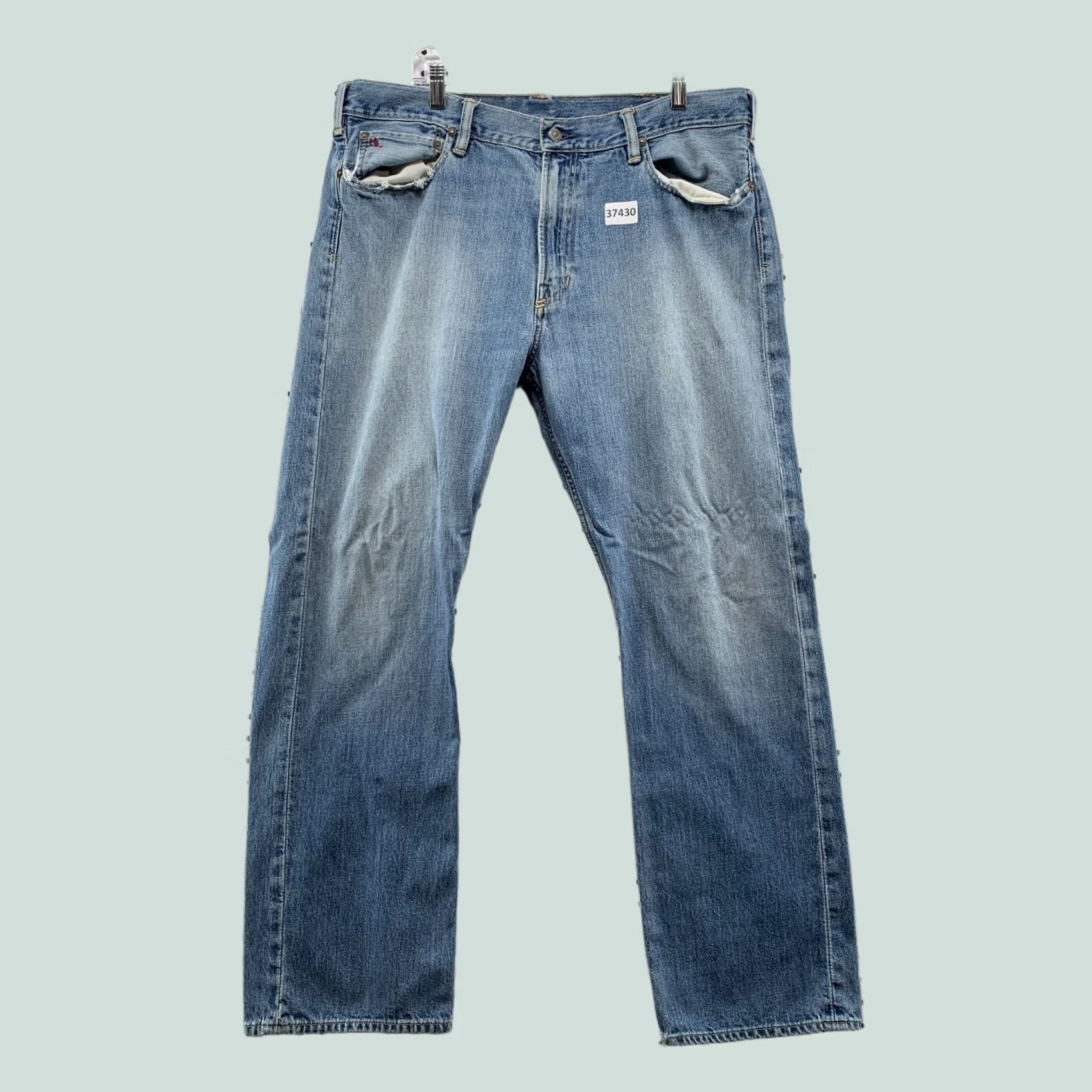 Polo Ralph Lauren Polo Ralph Lauren Denim Jeans Mens 38x32 Light Wash Baggy Straight Size US M / EU 48-50 / 2 - 1 Thumbnail