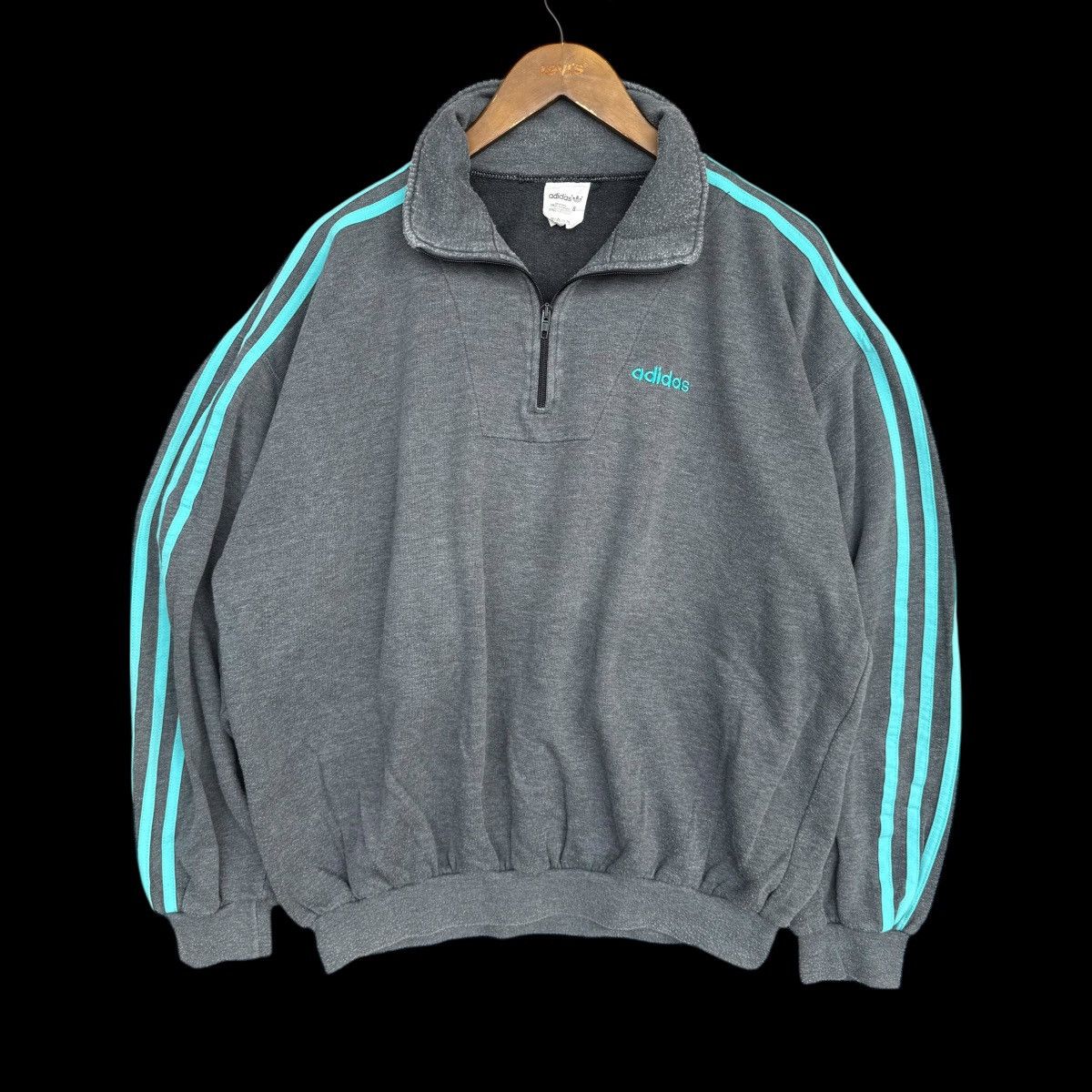 Adidas × Vintage Adidas 3 Stripes Half Zip Italy Sweatshirt Vintage Size US XL / EU 56 / 4 - 1 Thumbnail
