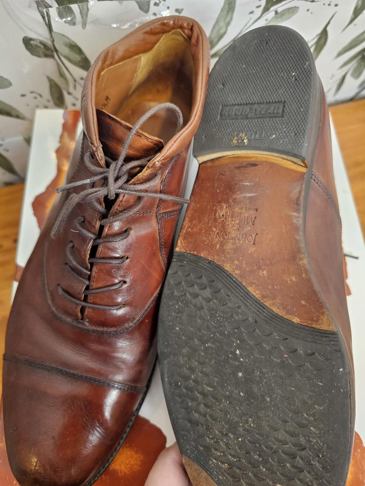 Johnston & Murphy Johnston & Murphy Shoes Brown Mens Size 9.5 Leather Hightops Size US 9.5 / EU 42-43 - 4 Thumbnail