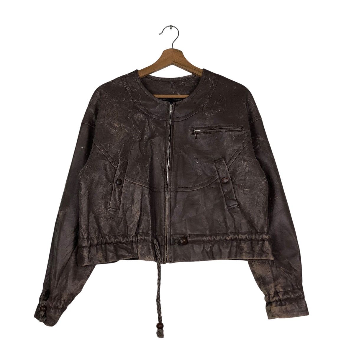 Japanese Brand 📌Cropped Genuine Leather Jacket Biker Josephine Size US M / EU 48-50 / 2 - 2 Thumbnail