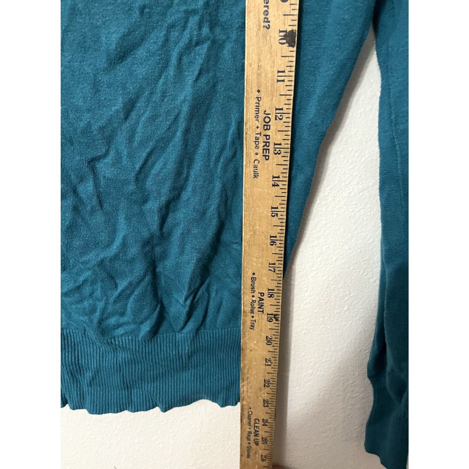 Express EXPRESS Women's Blue Stretch V Neck Sweater Size XS Long Sleeve Size XS / US 0-2 / IT 36-38 - 4 Thumbnail