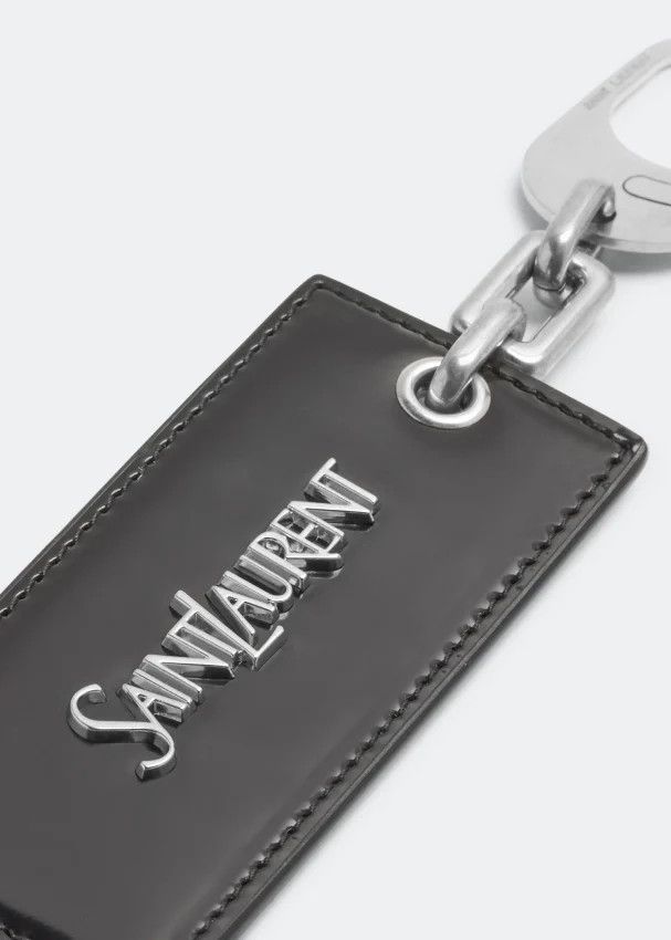 Saint Laurent Paris o1b1hav110125 Size: OS /Keyring Brushed Leather Black Silver Size ONE SIZE - 2 Thumbnail
