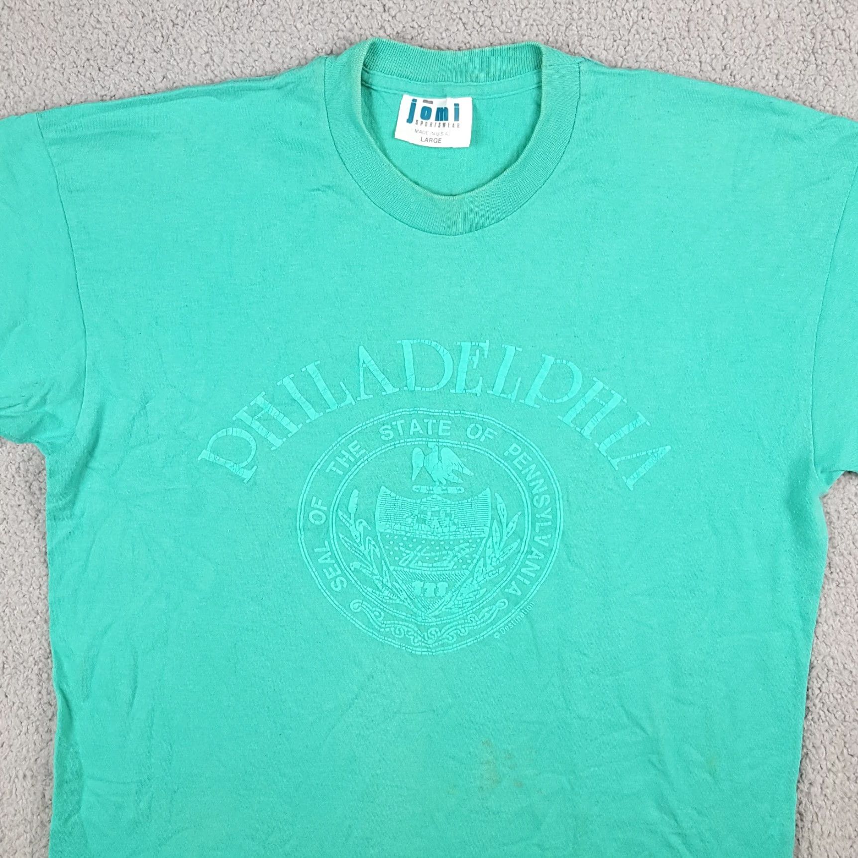 Vintage Vintage 80s Philadelphia State Seal T-Shirt Men Large Blue Grunge Cotton Embroidered Logo Y2K Retro Size US L / EU 52-54 / 3 - 2 Thumbnail