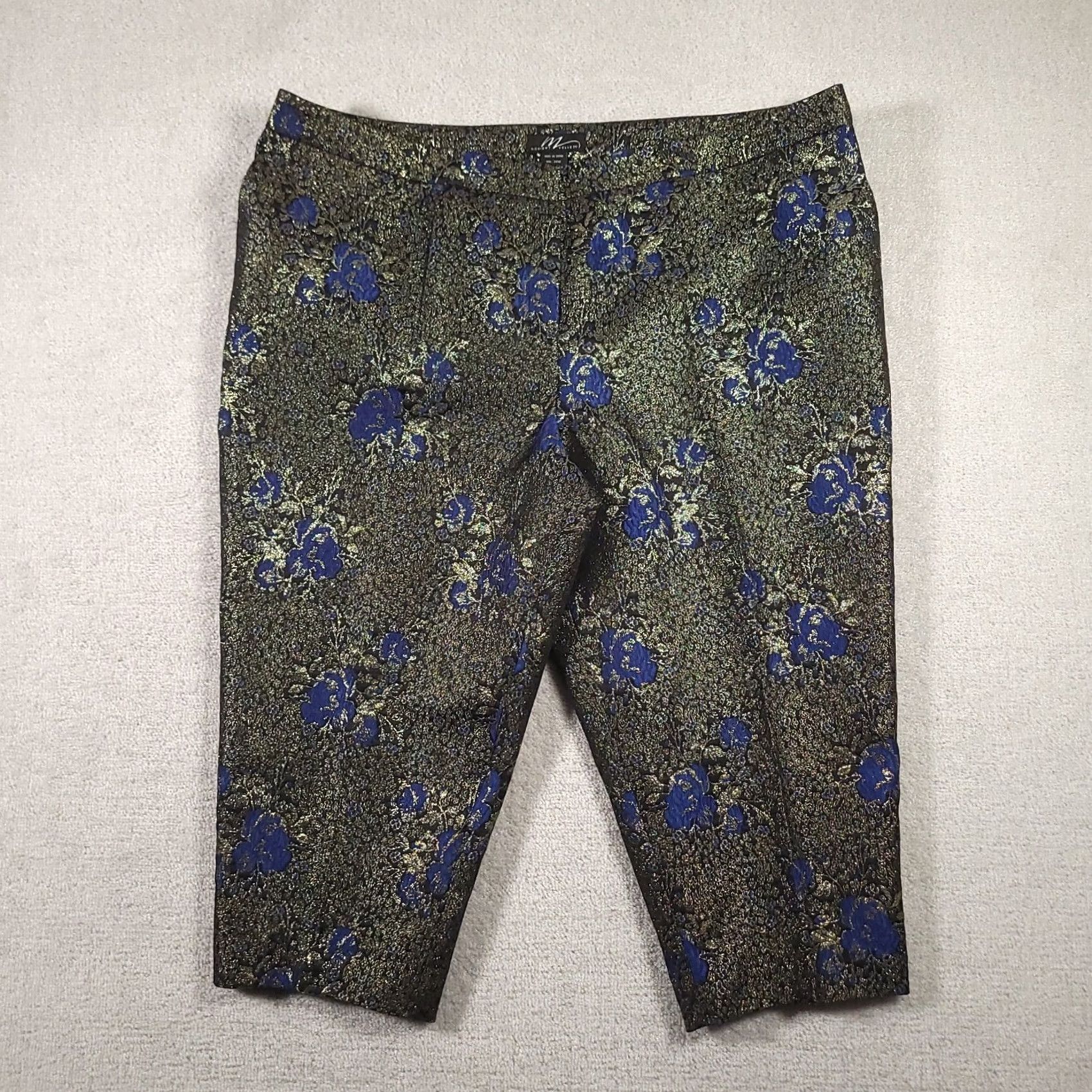 Velvet Midnight Velvet Dress Pants Capri Women's 24W Plus Size Floral Glitter Shimmer Capri Pants Multicolor Glitter Women 24W Mens? Size 42" / US 20 - 2 Thumbnail