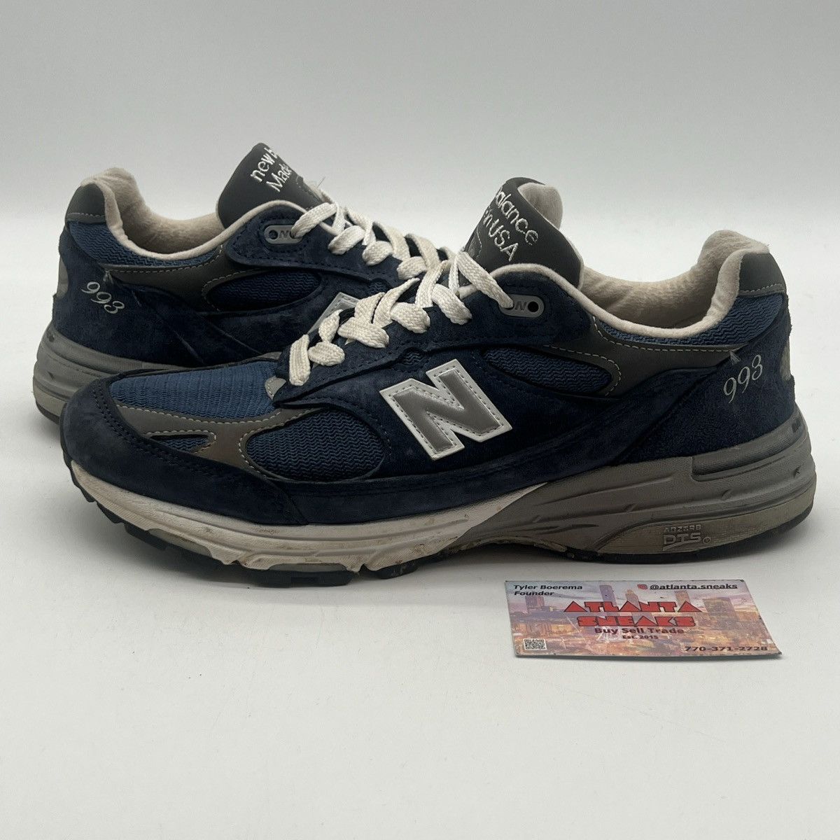 New Balance 993 navy white Size US 9 / EU 42 - 1 Thumbnail