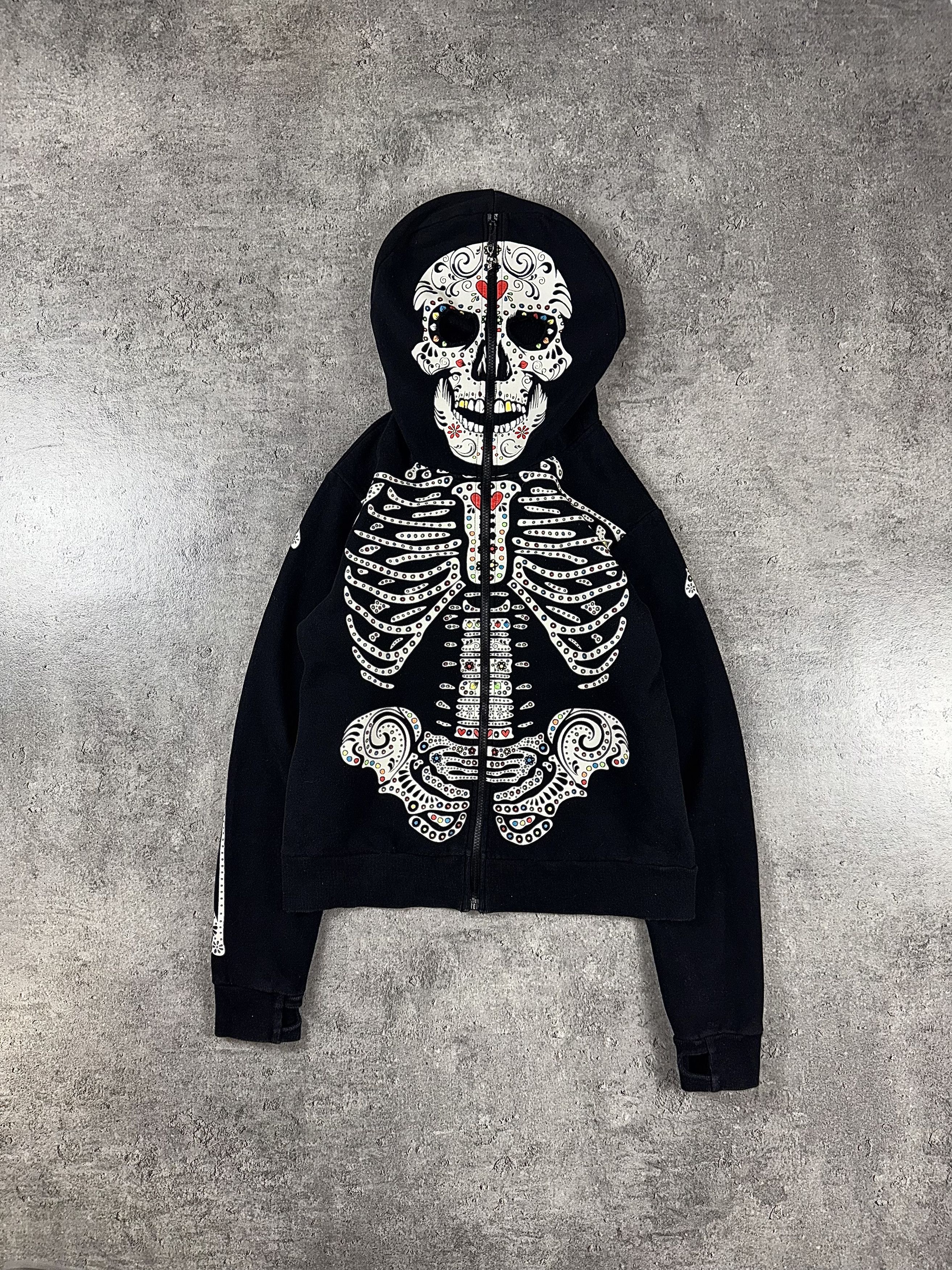Japanese Brand Vintage Skull Full Zip Hoodie 90/00s Size US M / EU 48-50 / 2 - 1 Thumbnail