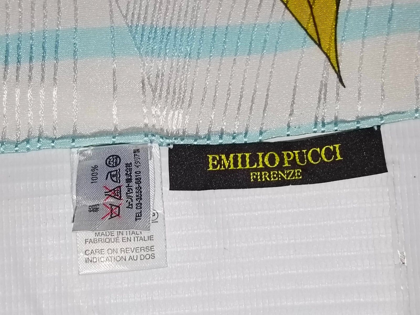 Emilio Pucci EMILIO PUCCI ITALY Geometric Purple Leaves Silk Scarf Size ONE SIZE - 9 Thumbnail