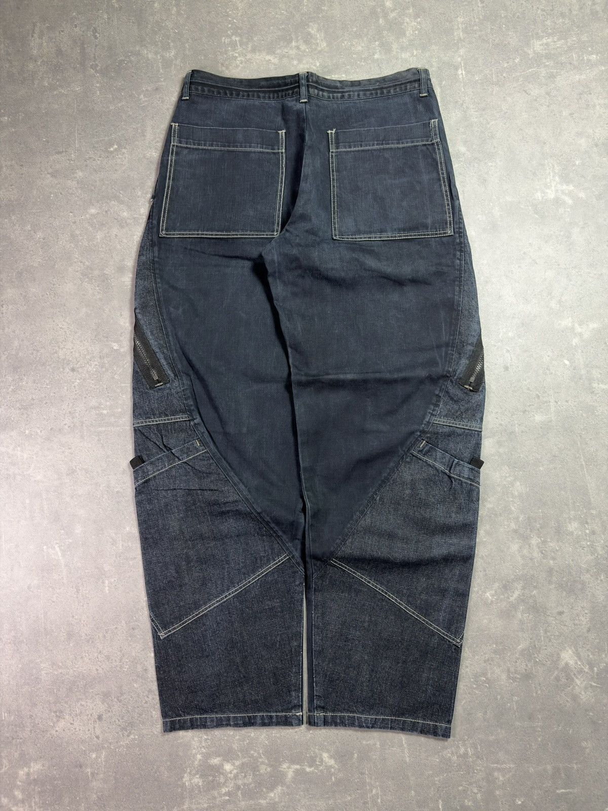 Marithe + Francois Girbaud 00s Marithe + Francois Girbaud Baggy Cargo Zipped Denim 33 Size US 33 - 2 Thumbnail