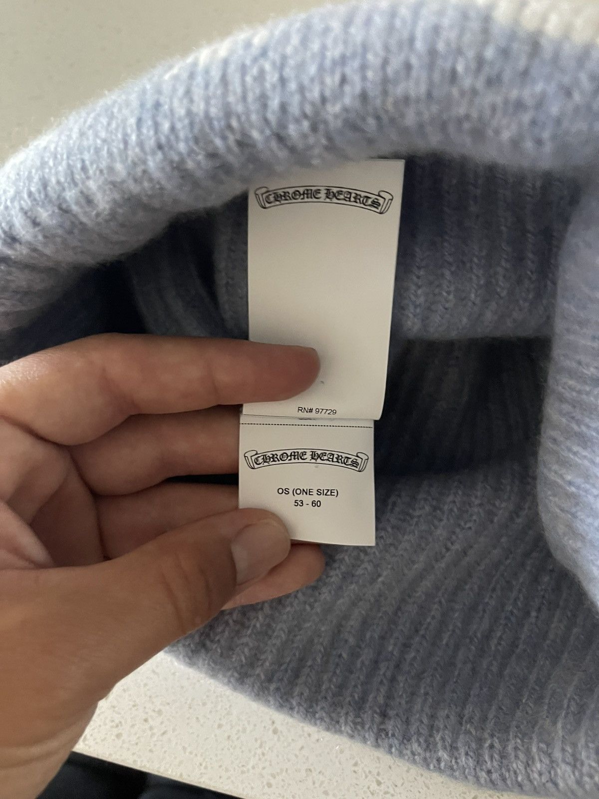 Chrome Hearts Chrome Hearts Blue Cashmere Big Daddy Beanie Size ONE SIZE - 4 Thumbnail