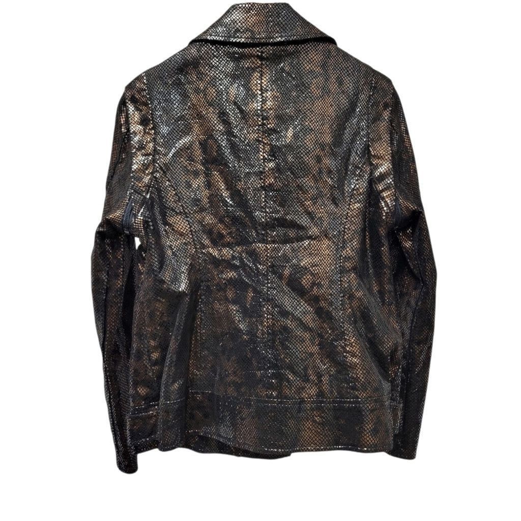 Other Yansi Fugel Women's Lacquered Python Biker Jacket Size S / US 4 / IT 40 - 7 Thumbnail