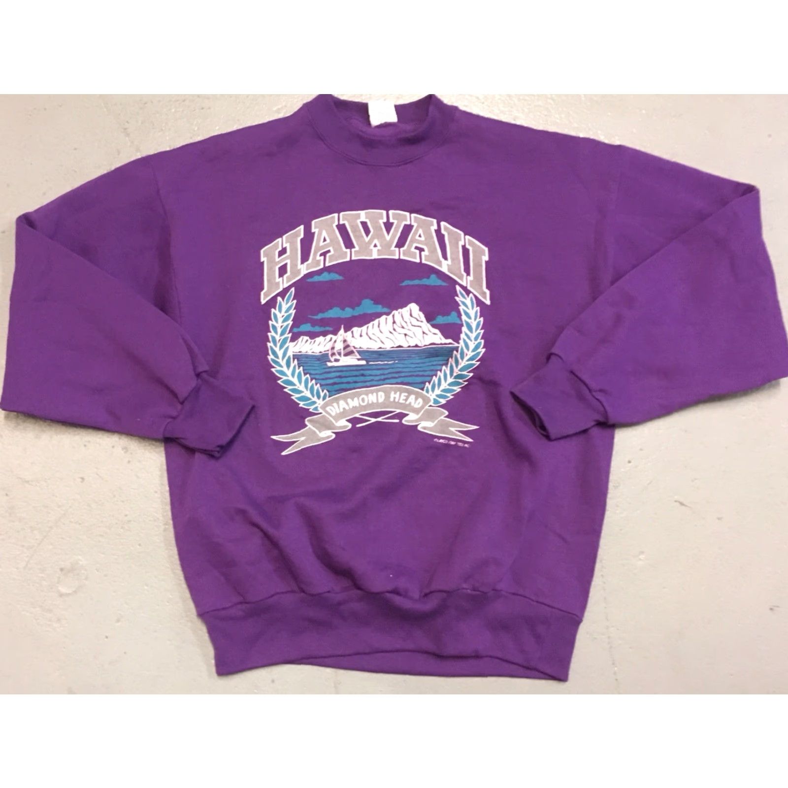 Vintage VINTAGE HAWAII Diamond Head Graphic Sweatshirt XL Signal Made In USA 80s 1980s Size US XL / EU 56 / 4 - 5 Thumbnail