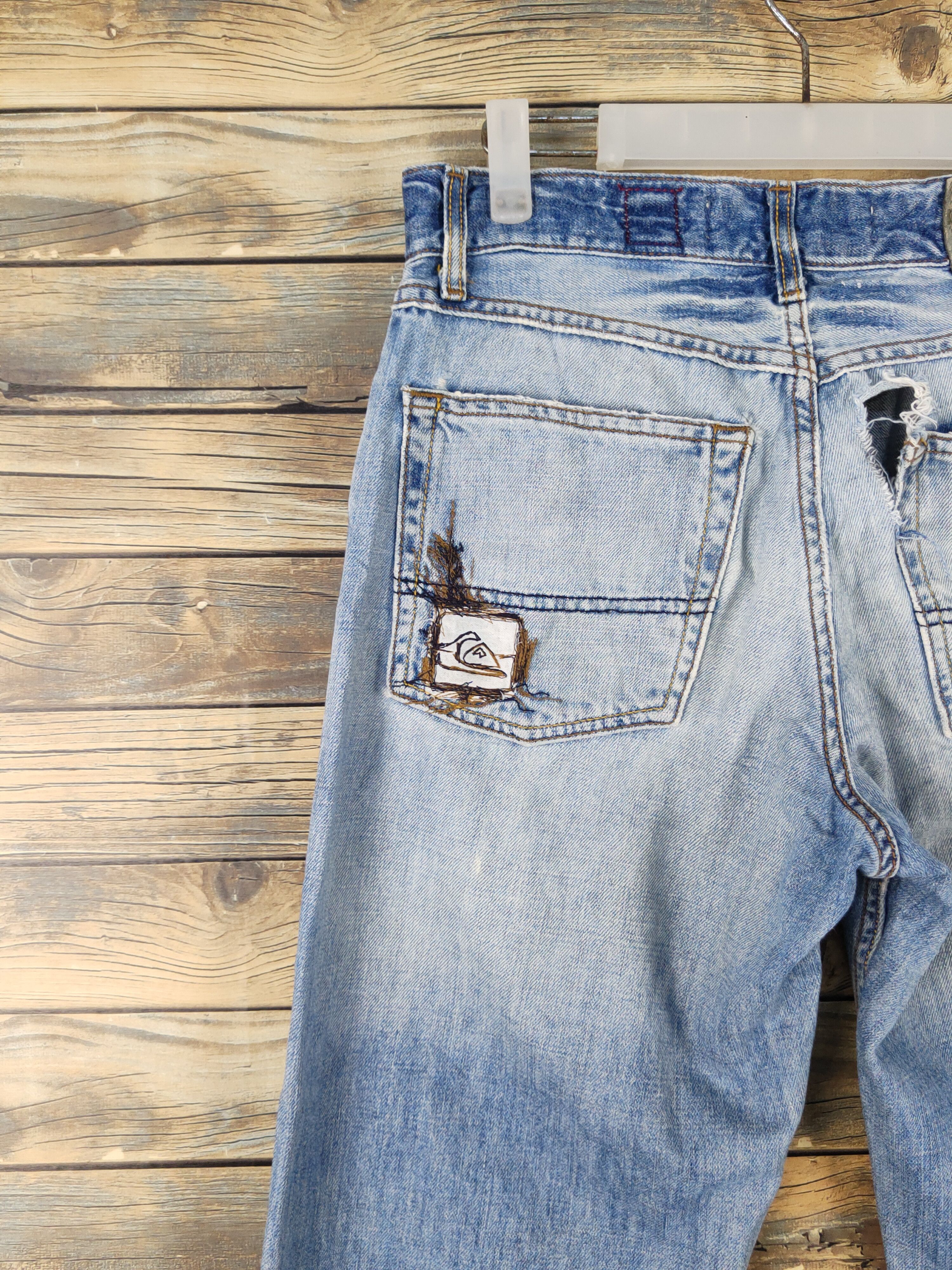 Quiksilver Quicksilver Blue Distressed Ripped denim Jeans #W1967 Size US 30 / EU 46 - 10 Thumbnail