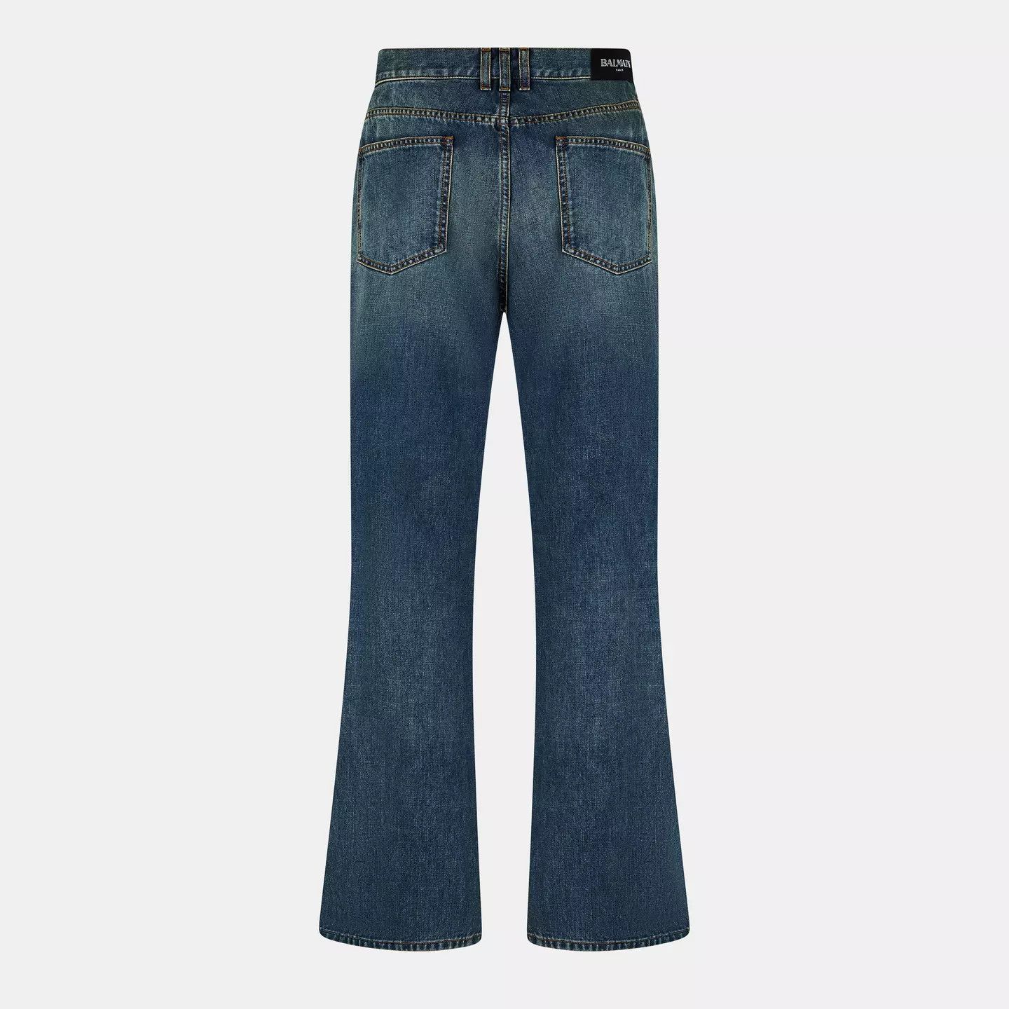 Balmain o1g2r1mq0426 Straight Leg Jeans in Blue Size US 32 / EU 48 - 2 Thumbnail
