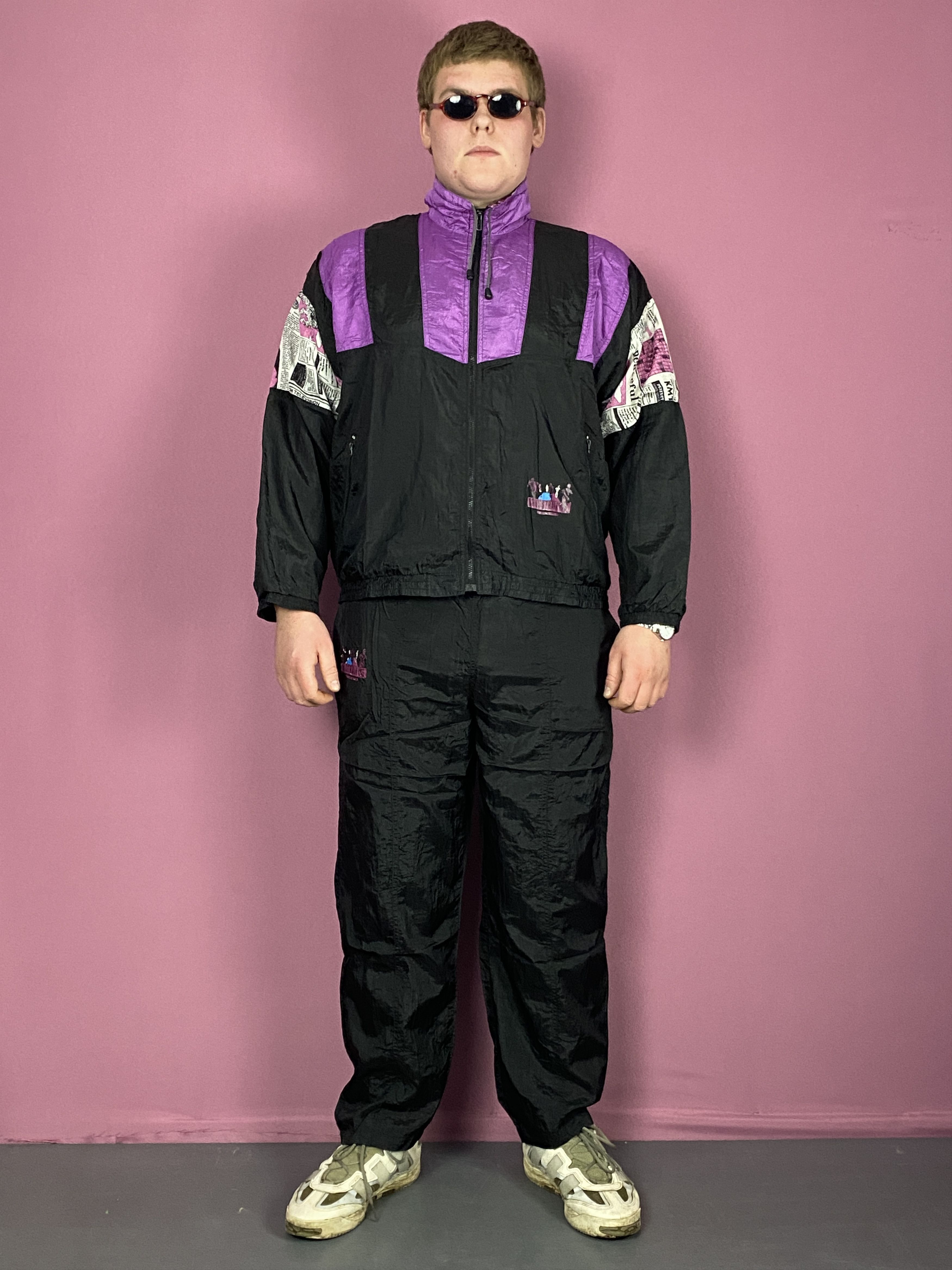 90s Vintage Men's Tracksuit Set - XL Windbreaker & Pants
