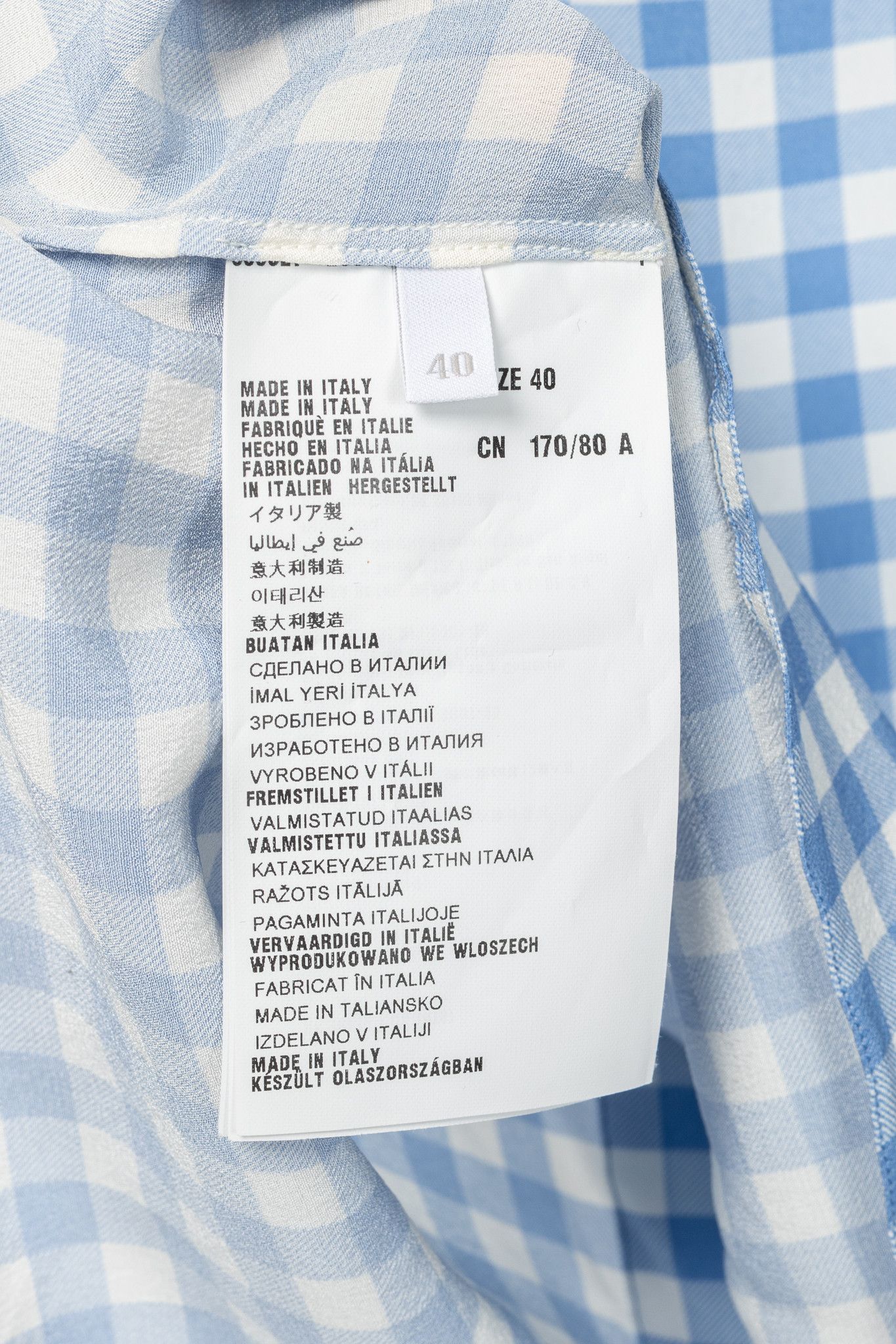Prada Prada AW13 Blue Gingham Silk Crepe Blouse Size S / US 4 / IT 40 - 9 Thumbnail