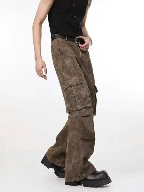 Japanese Brand × Jean Retro Deconstructed Studded Pocket Cargo Wide Leg Jeans Size US 32 / EU 48 - 2 Thumbnail