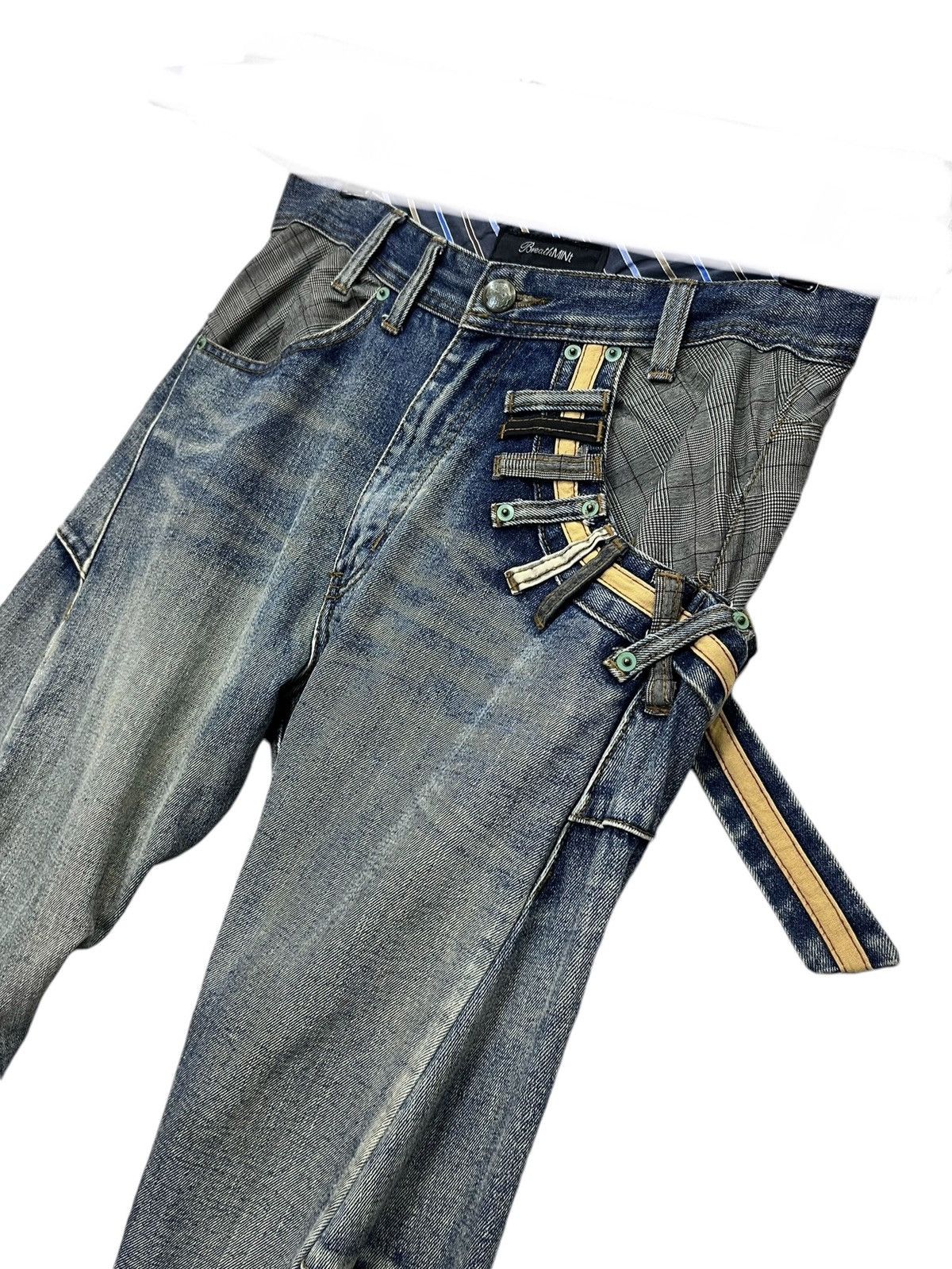 Breath & Stone BREATHMINT Grunge Double Waist Slanted Mudwash Exotic Denim Size US 31 - 9 Thumbnail
