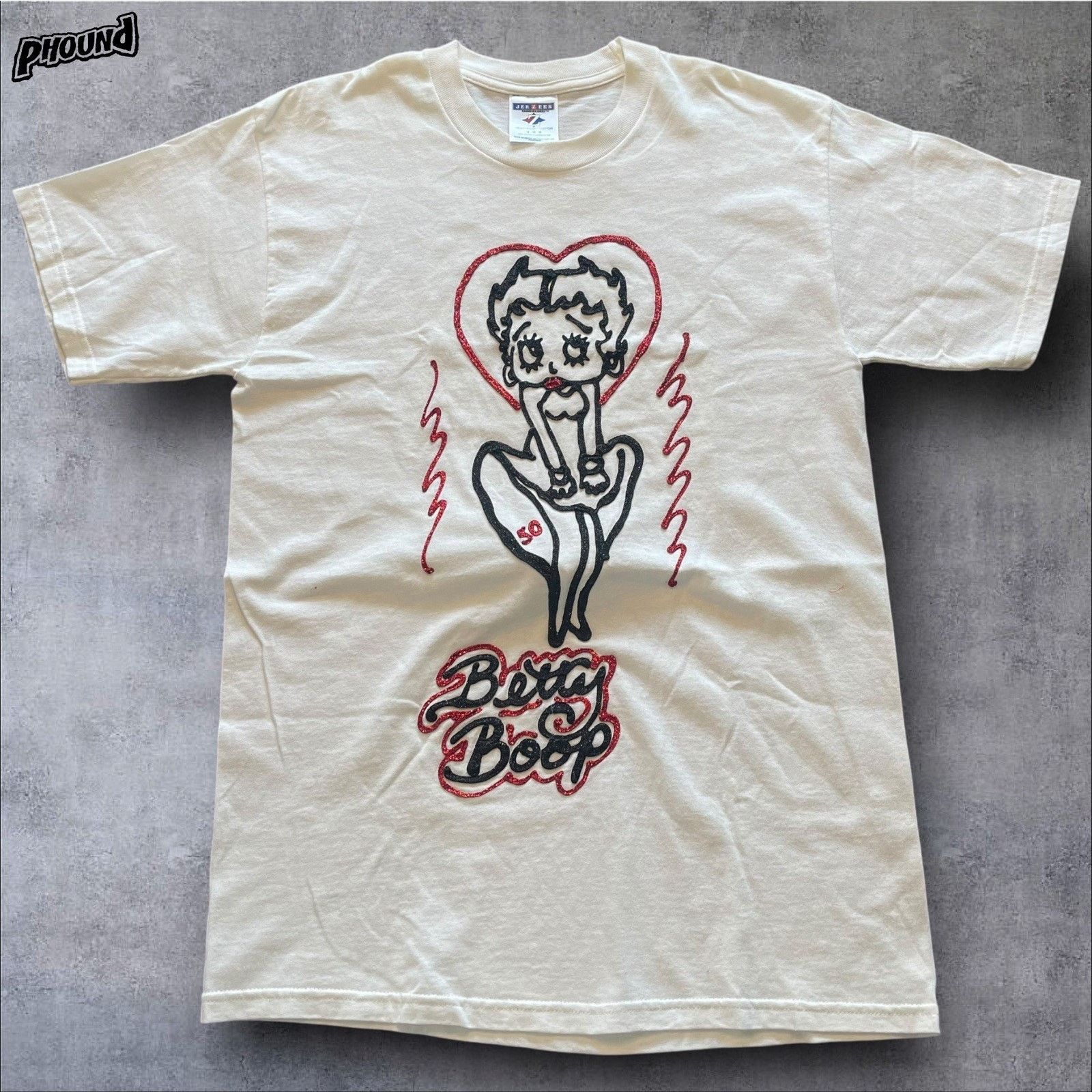 Jerzees Betty Boop Custom TShirt M Thick Glitter Paint Cute Funny Size US M / EU 48-50 / 2 - 1 Thumbnail