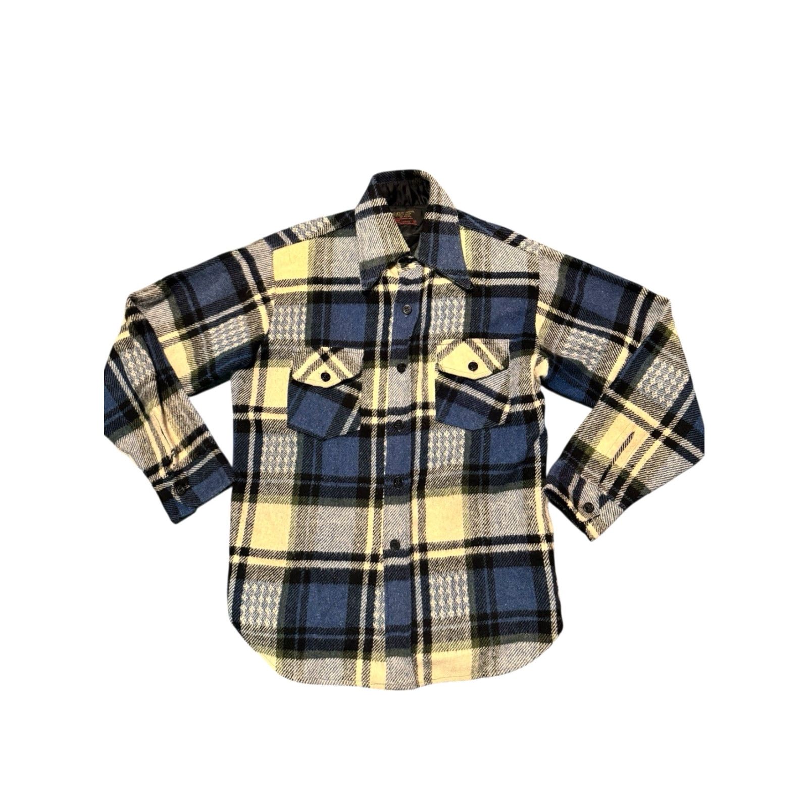 Vintage VINTAGE CPO Wool Blend Shirt Jacket Blue Plaid Linen M Shacket Jacket Mens Shacket Fall Winter Spring Wool Shirt Jacket Blue Plaid M Mens Size US M / EU 48-50 / 2 - 2 Thumbnail