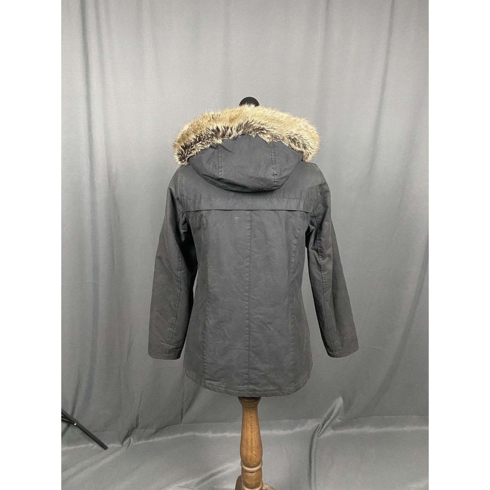Barbour Barbour Ellen Women's Black Hooded Waxed Parka Jacket Size U Size L / US 10 / IT 46 - 8 Thumbnail