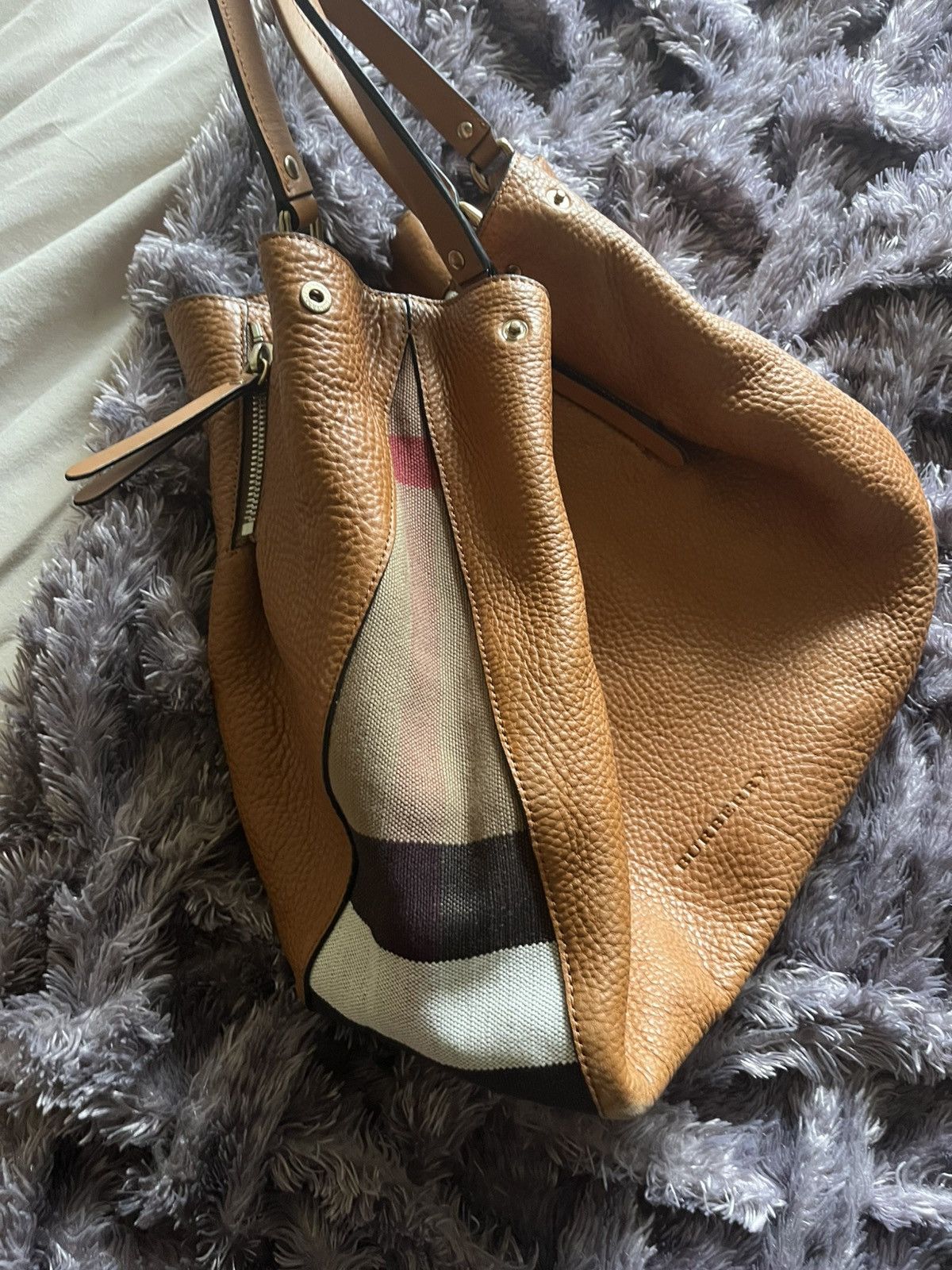Burberry Burberry Maidstone Tote Medium Saddle Brown Leather Size ONE SIZE - 3 Thumbnail