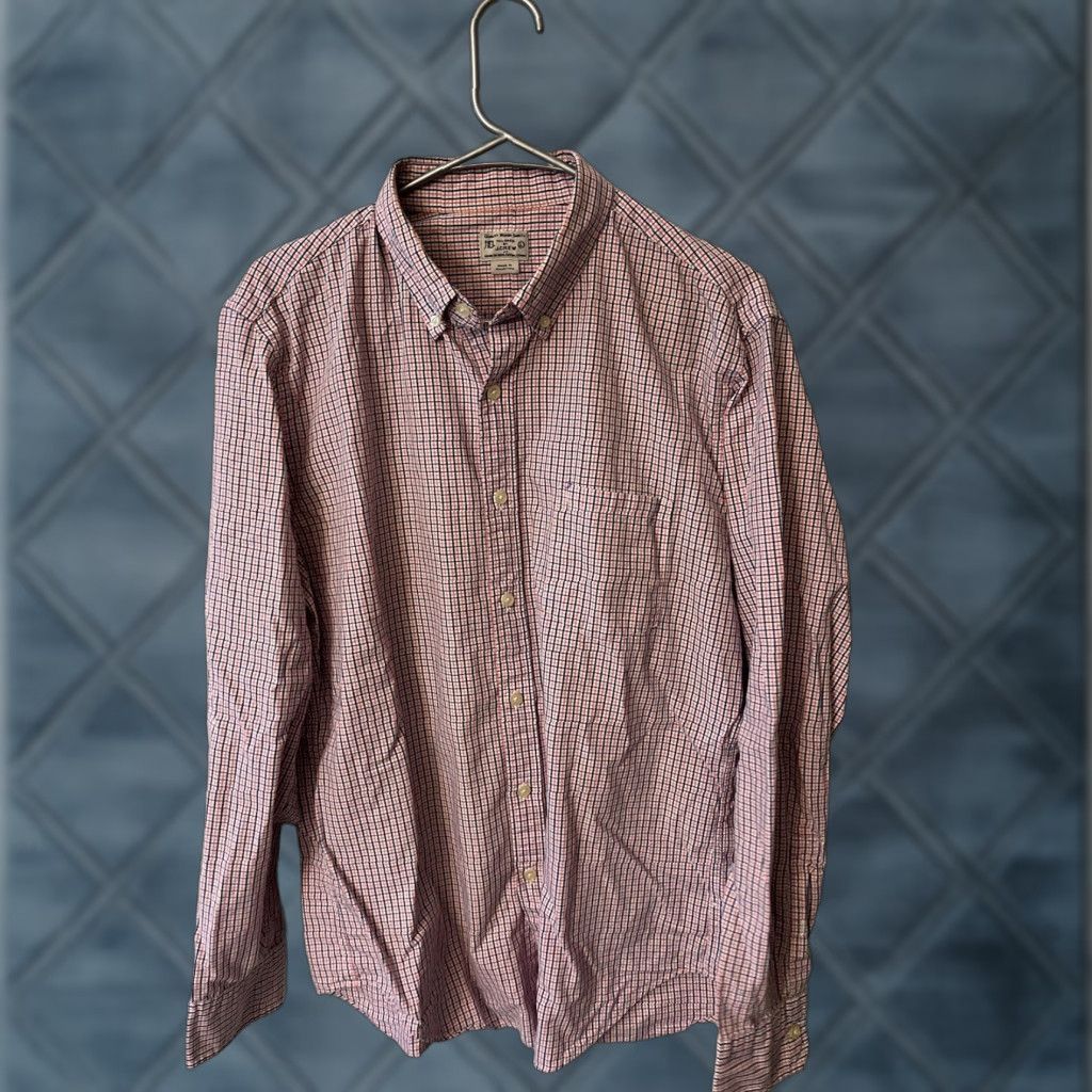J.Crew J.CREW Men’s Shirt Button-Down Long Sleeve Pink Gingham Slim Fit Size L Regular Knit 100% Cotton Casual Vintage: No Size US L / EU 52-54 / 3 - 1 Thumbnail