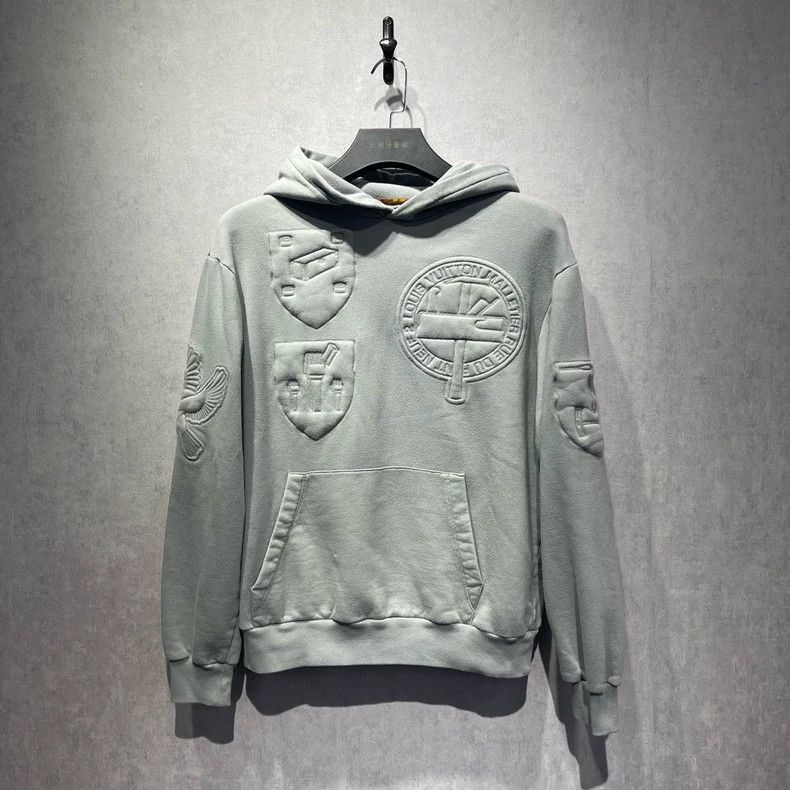LOUIS VUITTON embossed crest hoodie