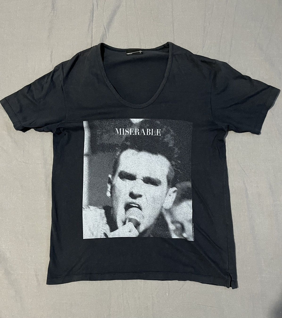 image of Band Tees x Lad Musician The Smiths Miserable’ T-Shirt in Black, Men's (Size Medium)
