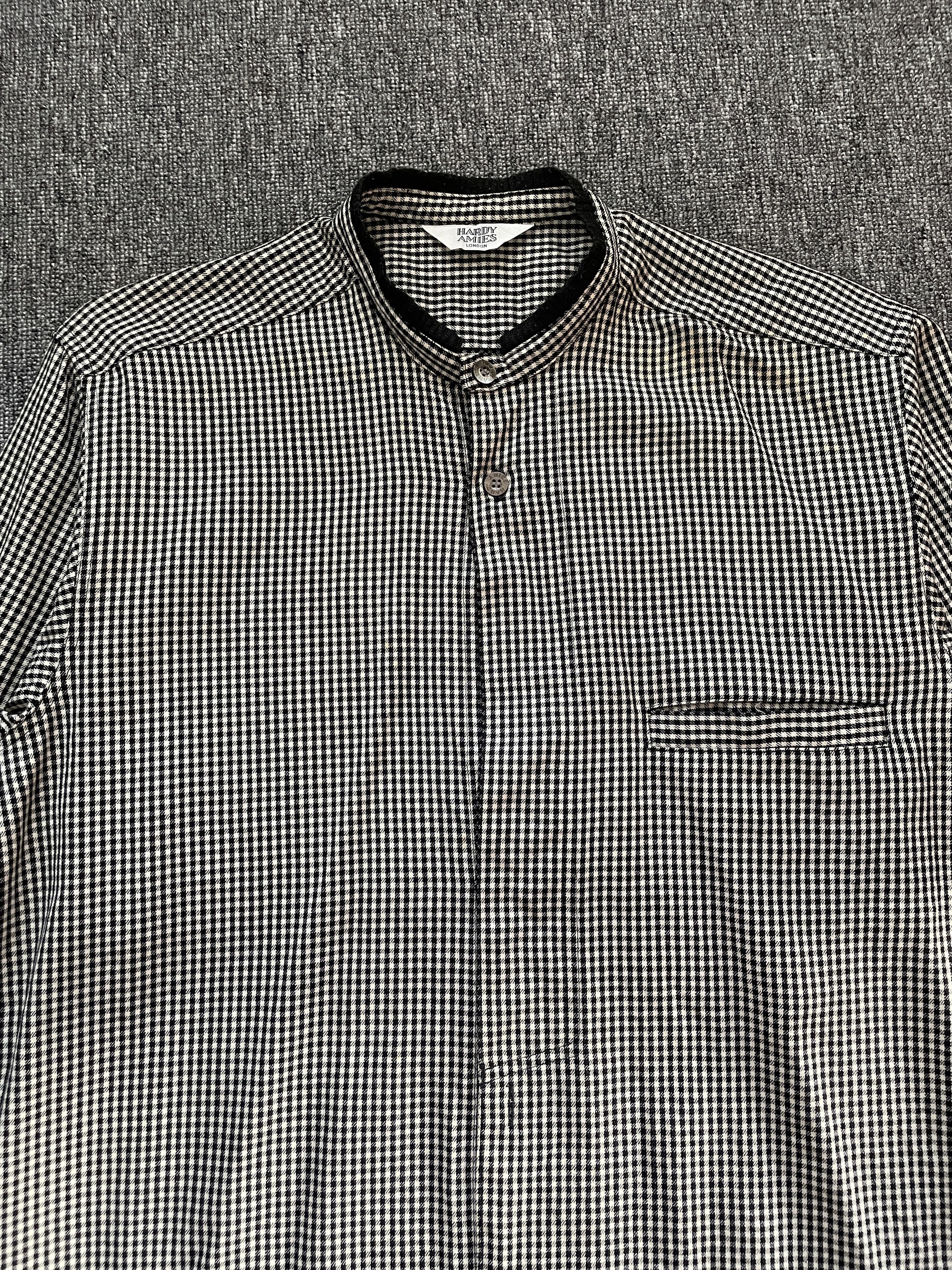 Hardy Amies 90s Hardy Amies London Long Sleeve Shirt Wool Stand Collar Size US M / EU 48-50 / 2 - 2 Thumbnail