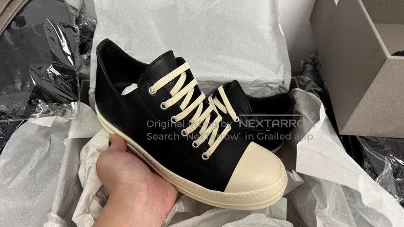 Rick Owens Rick Owens Low Top Leather Sneakers. Size US 10 / EU 43 - 3 Thumbnail