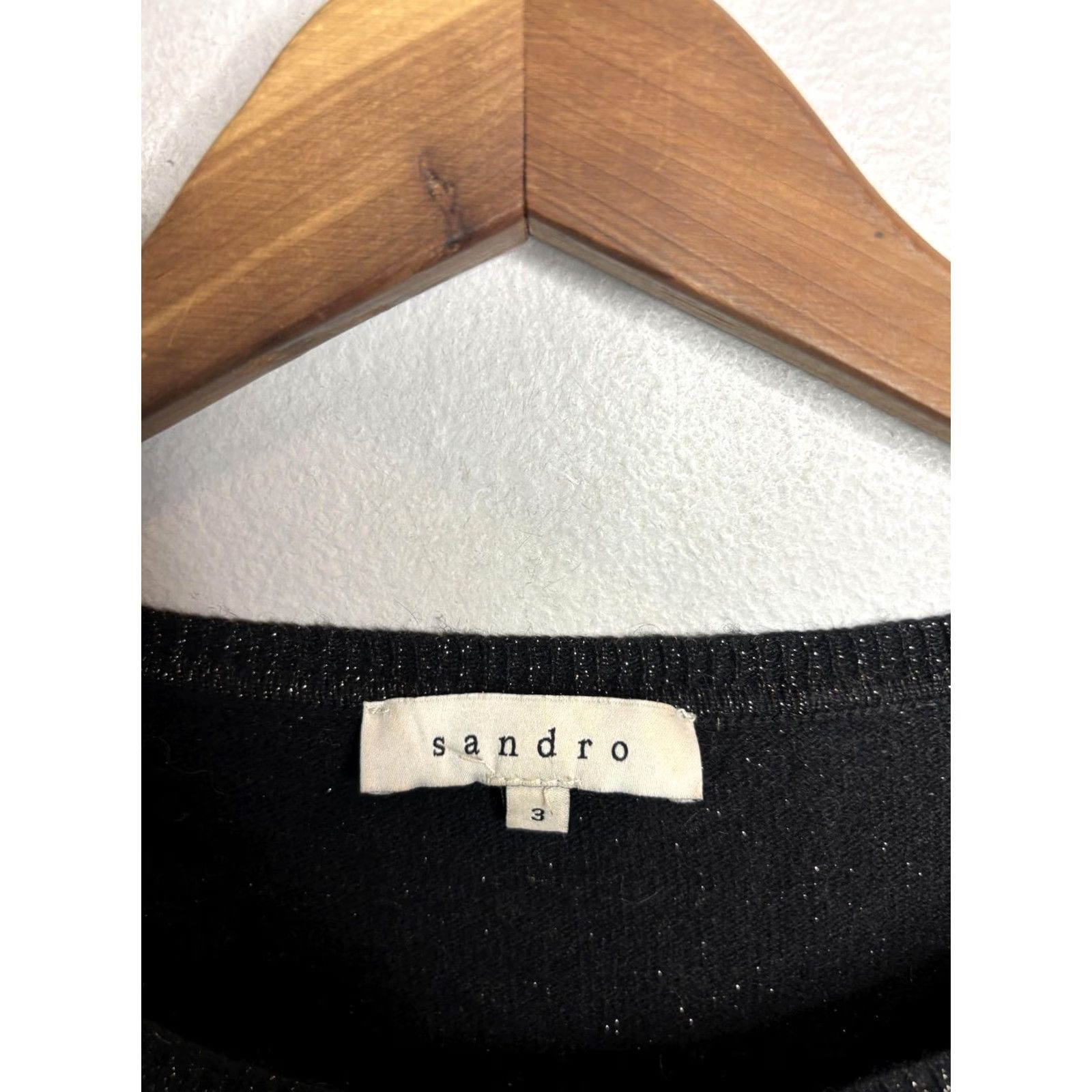 Sandro VINTAGE Sandro Sweater Dress? No, Sandro Sweater Dress Women Large Black Metallic Knit Long Sleeve Pockets Shimmer Size L / US 10 / IT 46 - 3 Thumbnail