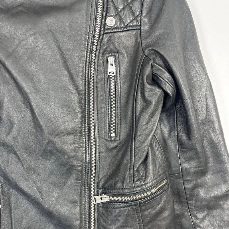 Allsaints AllSaints Leather Biker Jacket Quilted Black Size EU 38 Size M / US 6-8 / IT 42-44 - 6 Thumbnail