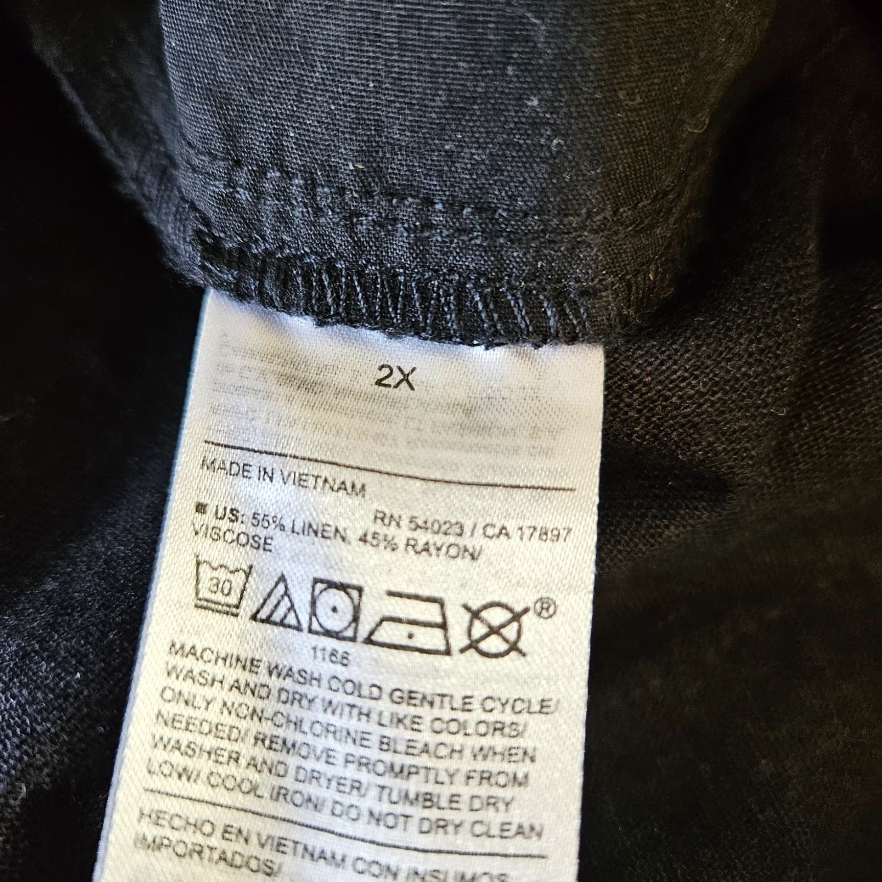 Old Navy Old Navy Womens Pull On Ankle Pants Sz 2X Black Linen Blend Size 40" / US 18 - 6 Thumbnail