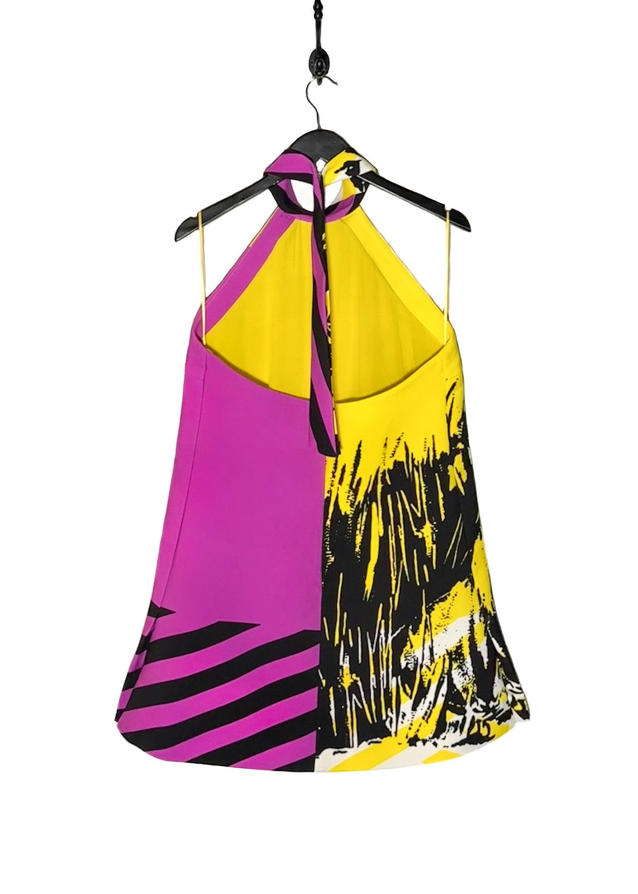 Dior Christian Dior SS22 Runway Yellow Print Halter Mini Dress Size XL / US 12-14 / IT 48-50 - 3 Thumbnail