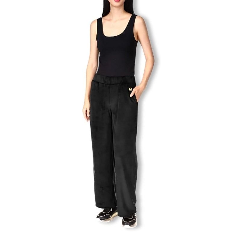 Michael Kors Michael Kors Pull On Pants Pockets Velour Black Womens L NWT Size 32" / US 10 / IT 46 - 1 Thumbnail
