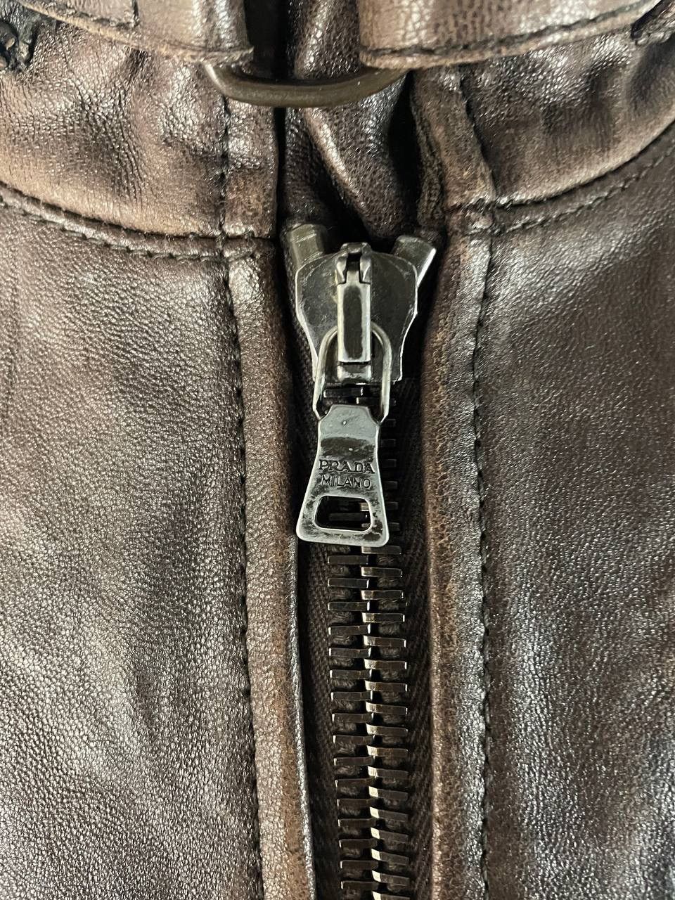 Prada Prada Leather Jacket Brown Rare Size US M / EU 48-50 / 2 - 7 Thumbnail