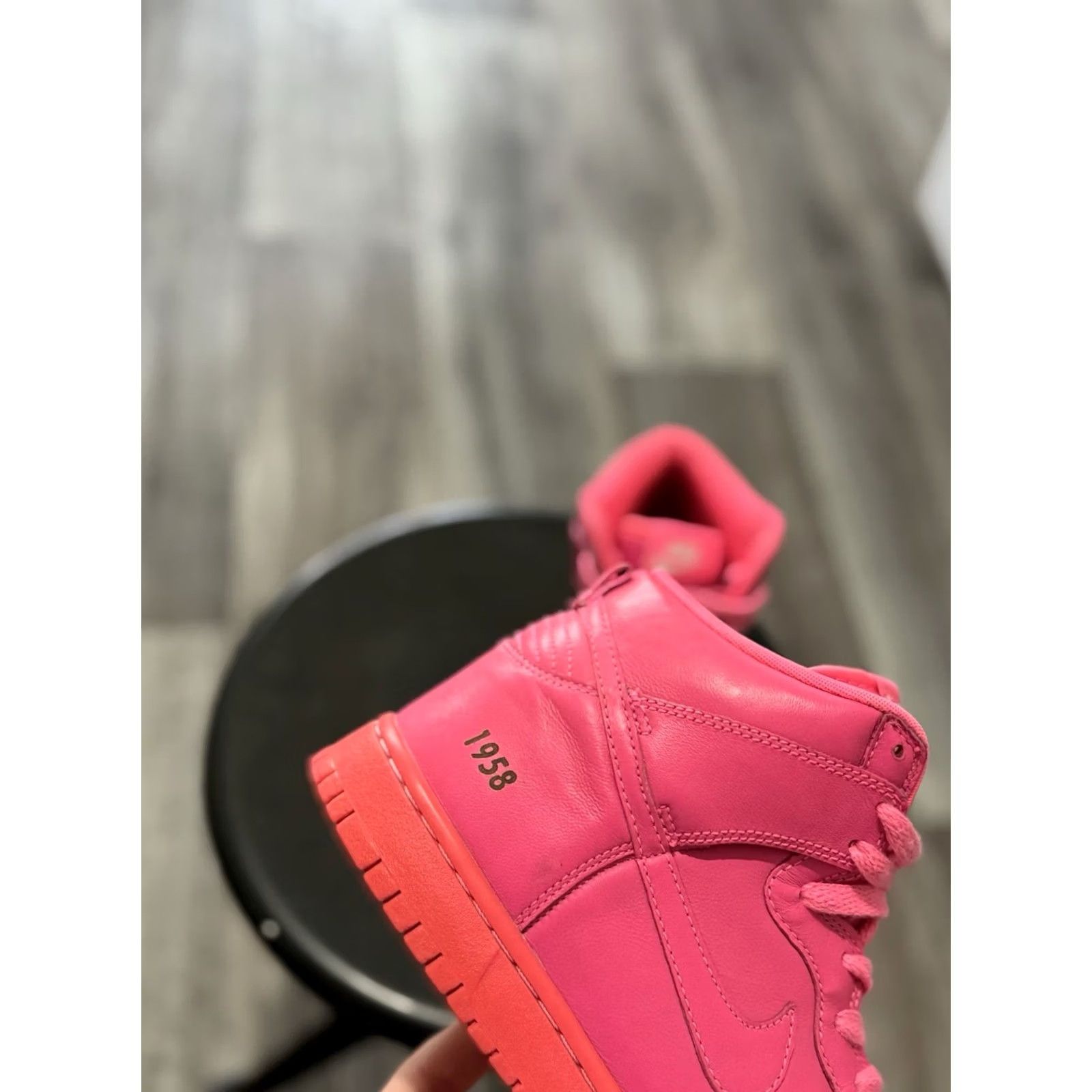 Nike VINTAGE Nike Dunk High Sneakers Pink Leather 1958 90s Womens Size 9 High-Top Leather Dunk High Nike Dunk High Limited Edition Cru Size US 9 / IT 39 - 5 Thumbnail
