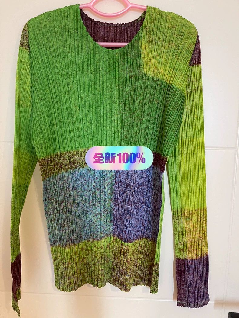 Other Issey Miyake size:3 Green pleated long-sleeved shirt Size XS / US 0-2 / IT 36-38 - 1 Thumbnail