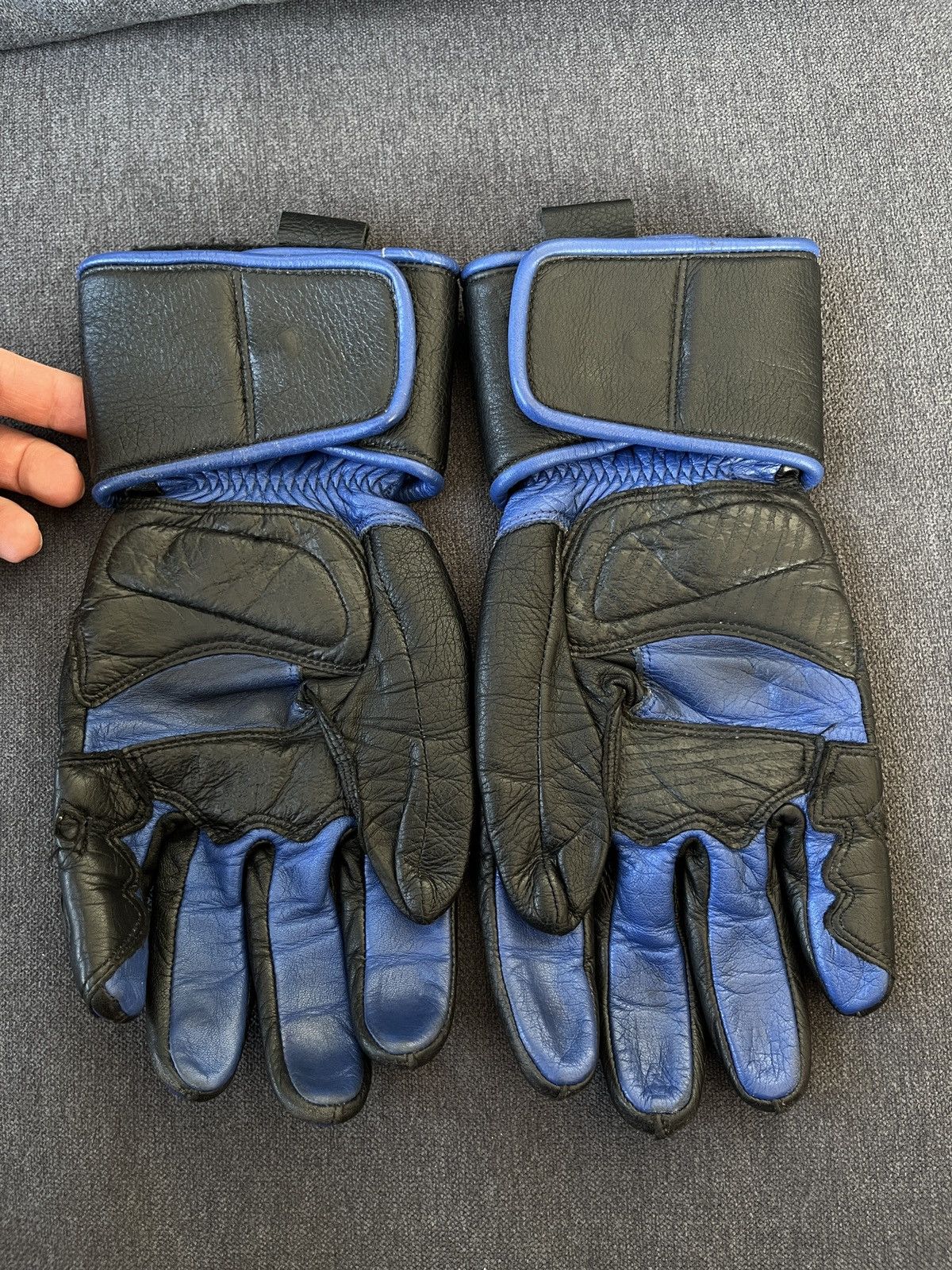 Dainese Dainese Blue Leather Moto Protective Biker Gloves Size ONE SIZE - 10 Thumbnail