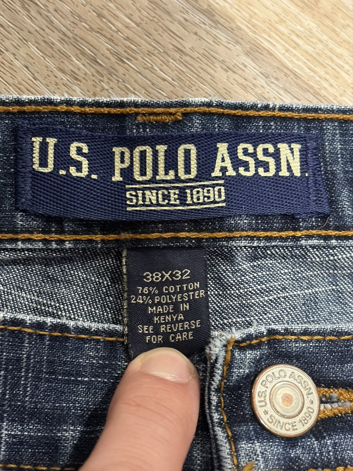 U.S. Polo Assn. U.S. Polo Assn Jeans Mens Straight Embroidered Flag Wide Leg Size US 38 / EU 54 - 10 Thumbnail