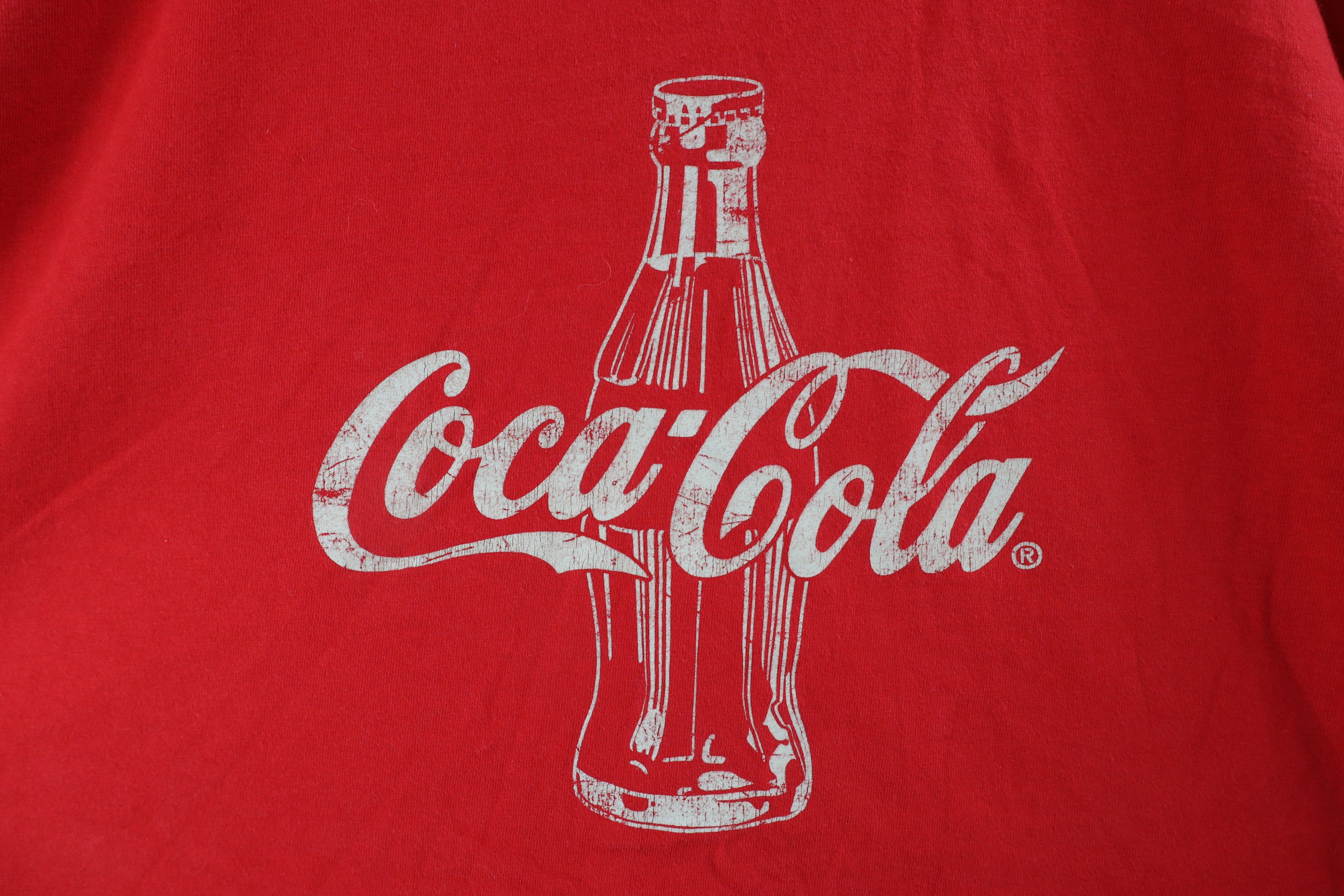 Coca Cola × Vintage Vintage Coca Cola Spell Out Glass Bottle T-Shirt Red Cotton Size US XXL / EU 58 / 5 - 4 Thumbnail
