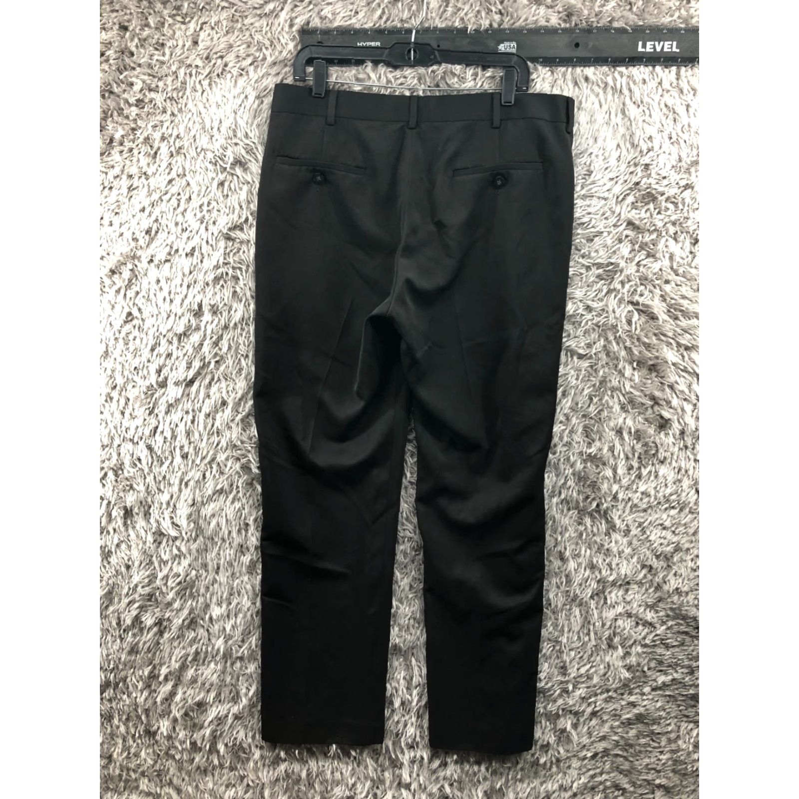 Vintage Axist Black Dress Pants Size 36x32 Hook Eye Men's Slant Pocket Flat Front Classic Slim Budget: None Size US 36 / EU 52 - 5 Thumbnail